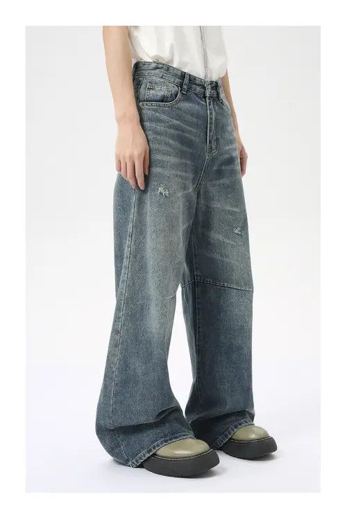 Japanese Brand High street distressed washed jeans Size US 32 / EU 48 - 3 Thumbnail