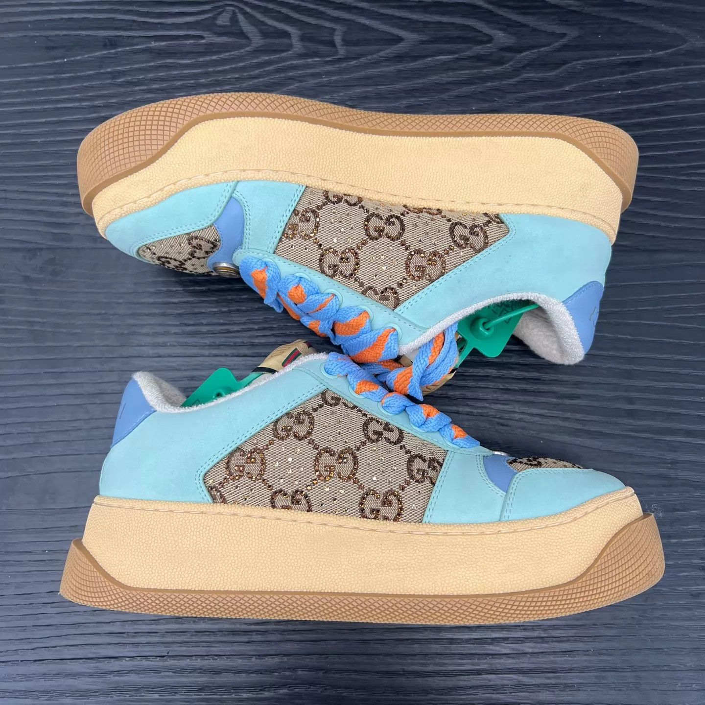 Gucci Gucci Pang Ding Brown Blue Pave 35 Size US 4.5 / IT 34.5 - 2 Thumbnail