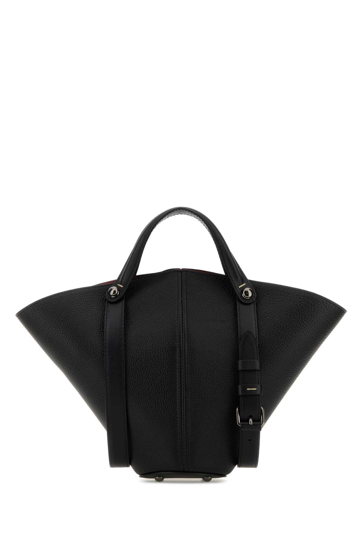 Black Leather Bucket Bag