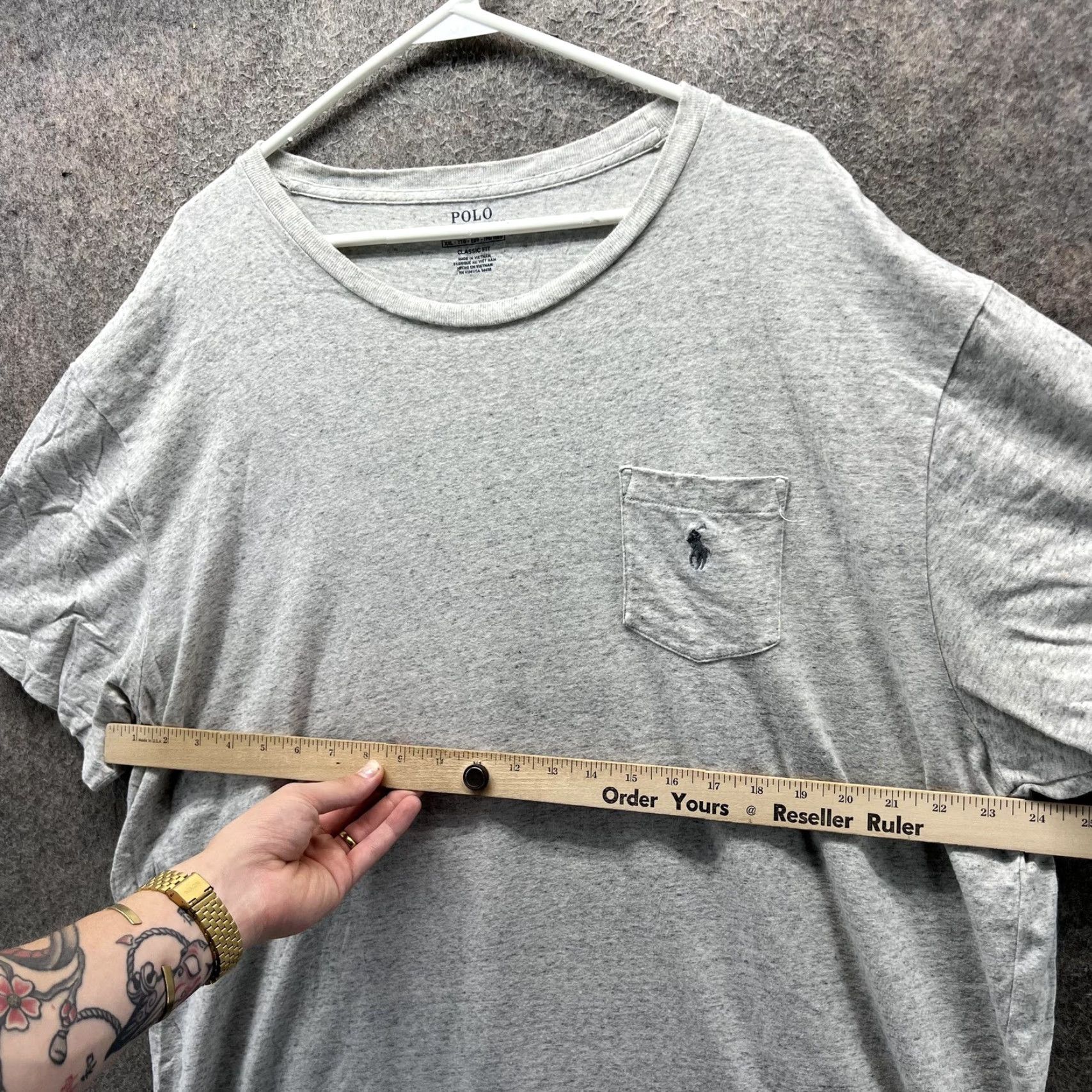 Polo Ralph Lauren Polo Ralph Lauren Shirt Mens 2XL Gray Classic Fit Pocket Tee Cotton Crewneck Shirt Size US XXL / EU 58 / 5 - 6 Thumbnail