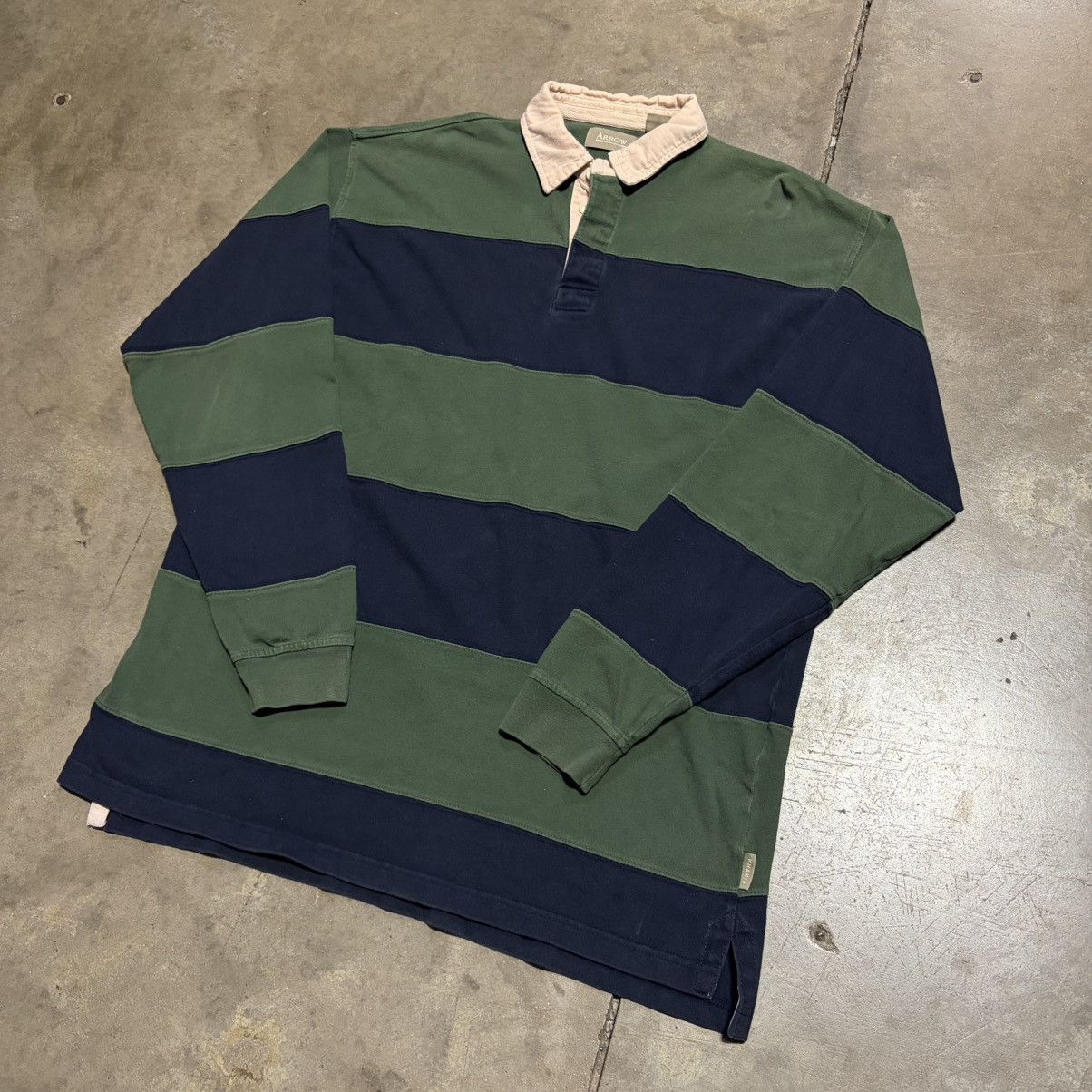 Arrow Arrow Striped Long Sleeve Rugby Polo Shirt Striped Skater Size US L / EU 52-54 / 3 - 2 Thumbnail