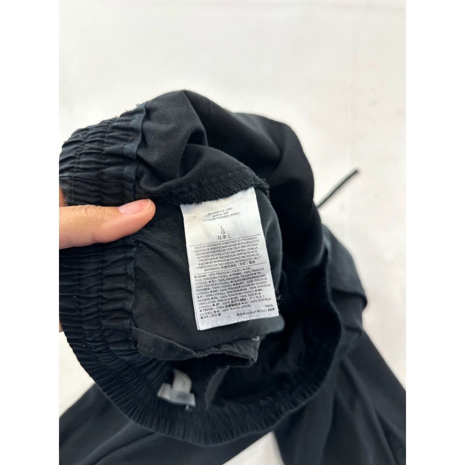 Gap Gap Pants Women Large Black Trouser Straight Leg Pocket Elastic Waist Drawstring Size 36" / US 14 / IT 50 - 6 Thumbnail