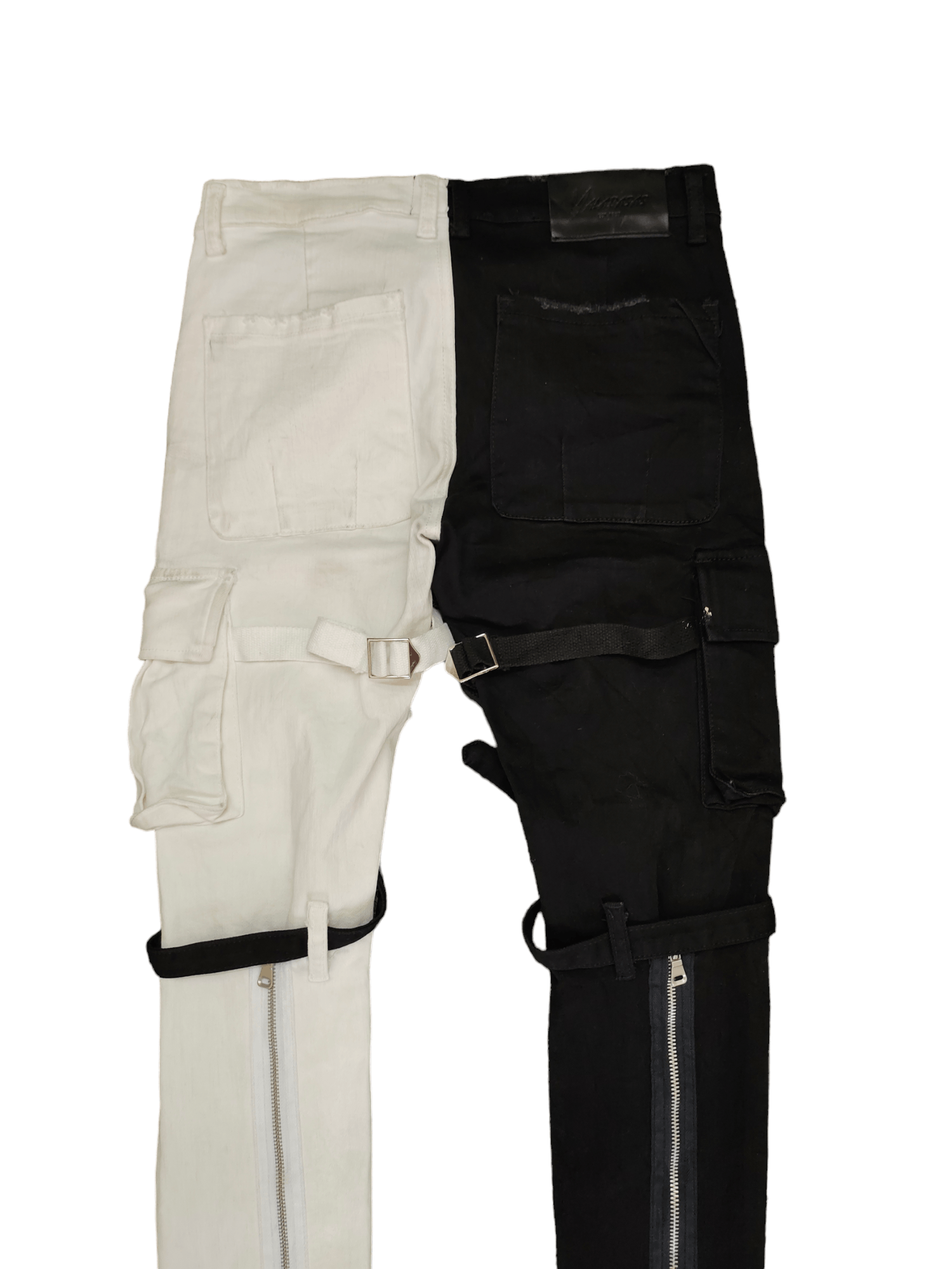 Japanese Brand Valabasas Black White Bondage Cargo Denim Jeans Cyperpunk Size US 32 / EU 48 - 11 Thumbnail