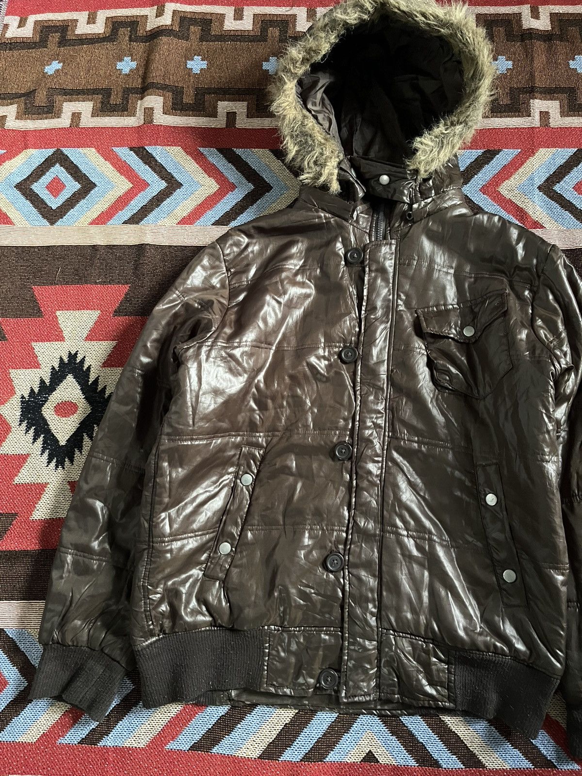 Japanese Brand 💀H.C.M Homme Puffer Fur Jacket 💀 Size US L / EU 52-54 / 3 - 2 Thumbnail