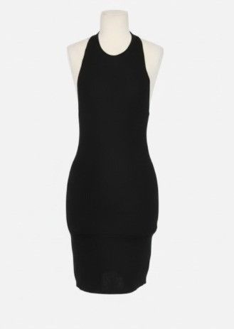 Saint Laurent Paris oc11z1025 Robe Decollete U Cut Out Dress in Noir Size XS / US 0-2 / IT 36-38 - 1 Preview