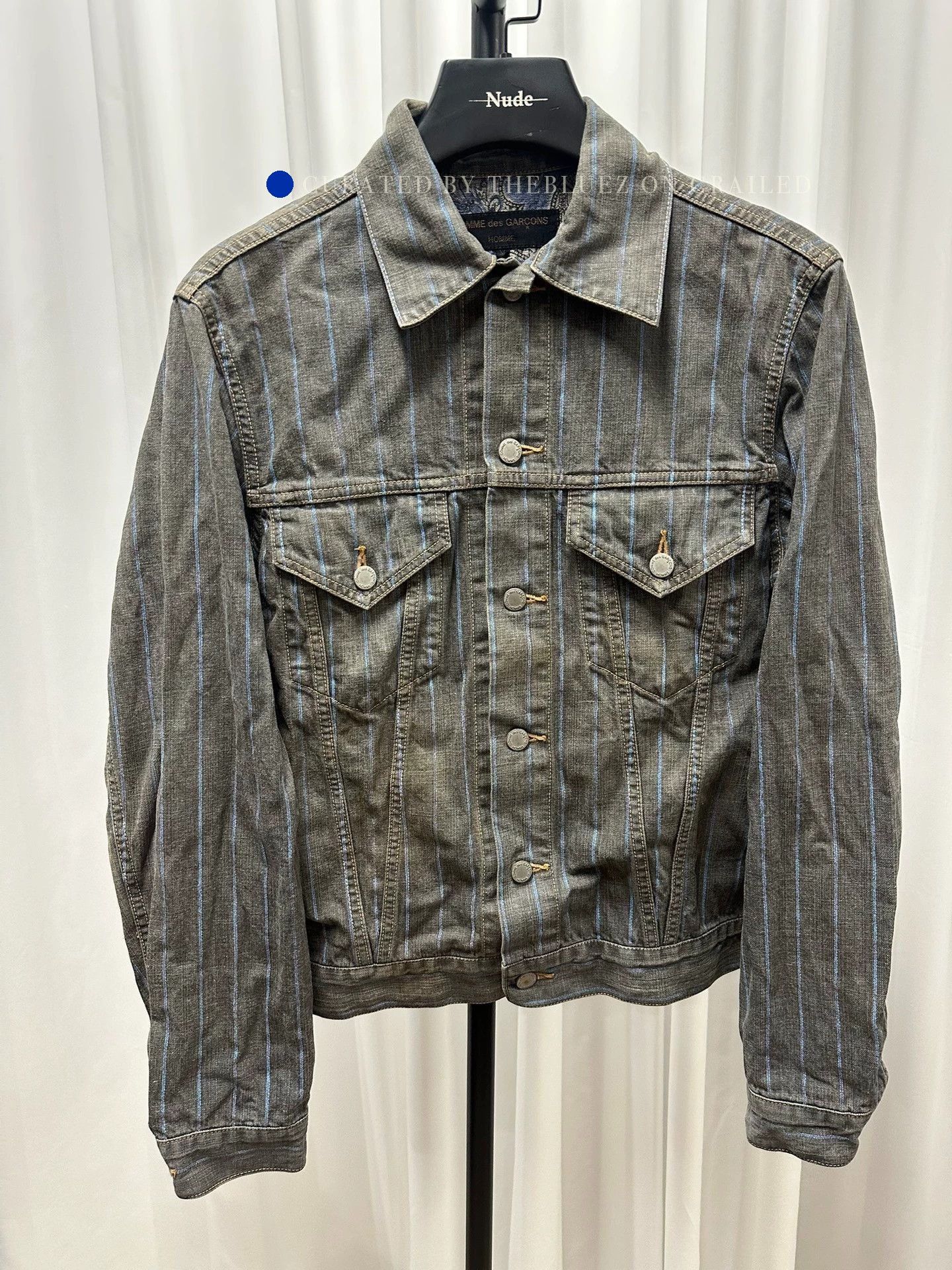 Comme des Garcons Striped Denim Jacket in Multi Color Size US M / EU 48-50 / 2 - 1 Thumbnail