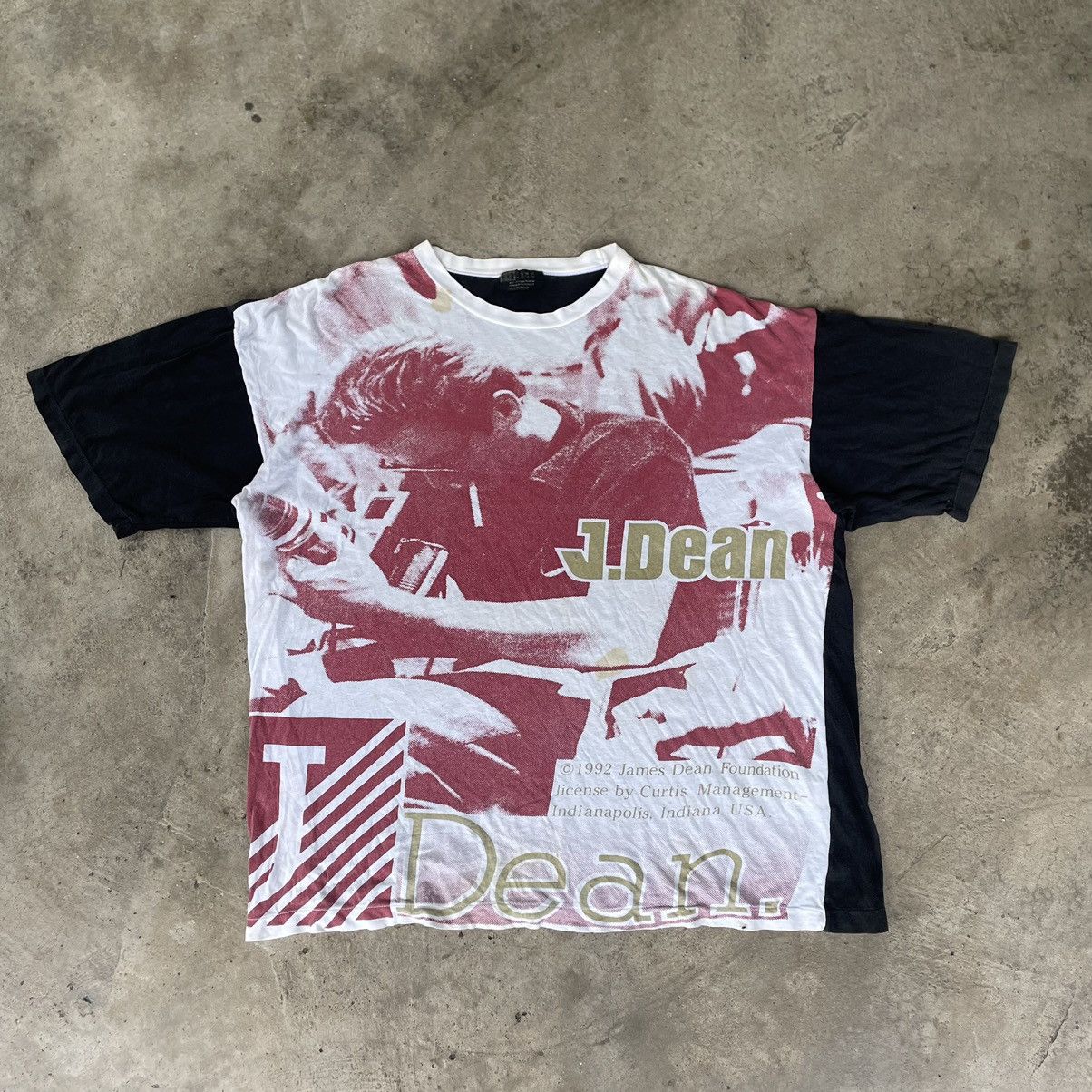 Vintage 🔥Vintage 1992 James Dean All Over Print Promo Actor Tee Size US XXL / EU 58 / 5 - 1 Thumbnail