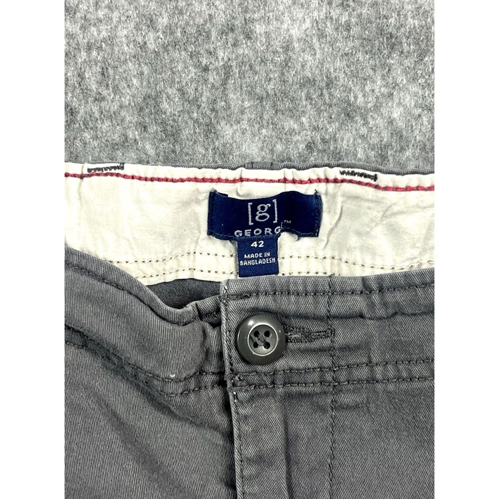 George George Cargo Shorts Men Gray 42 Cotton Blend Flat Front Chino Outdoor Casual Utility/Hiking Size US 42 / EU 58 - 5 Thumbnail
