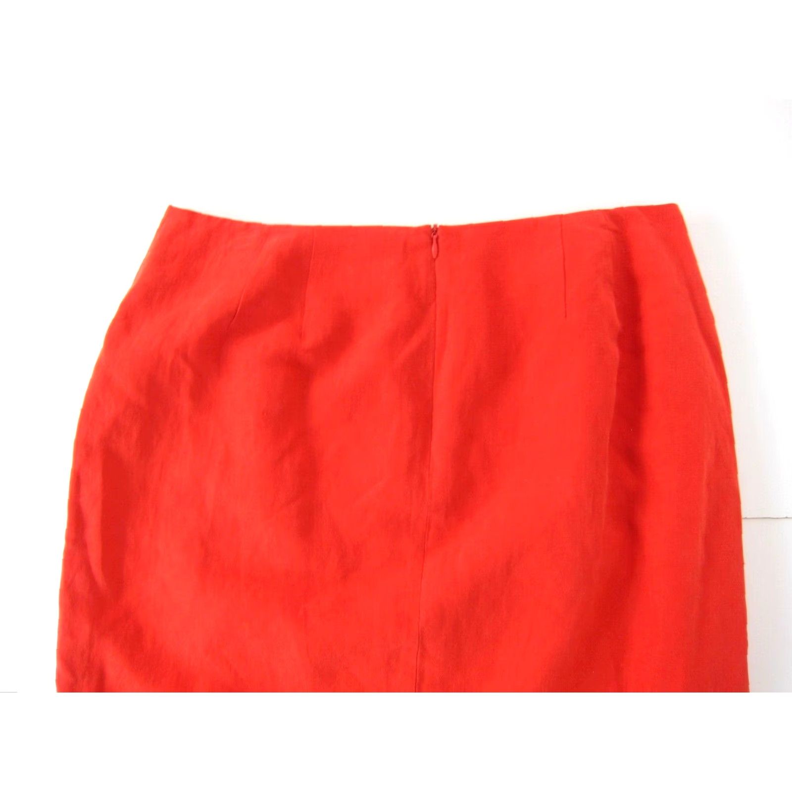 Vintage NWT Josephine Chaus Silk Linen Red Straight Pencil Wrap Skirt Women 12 Size 34" / US 12 / IT 48 - 5 Thumbnail