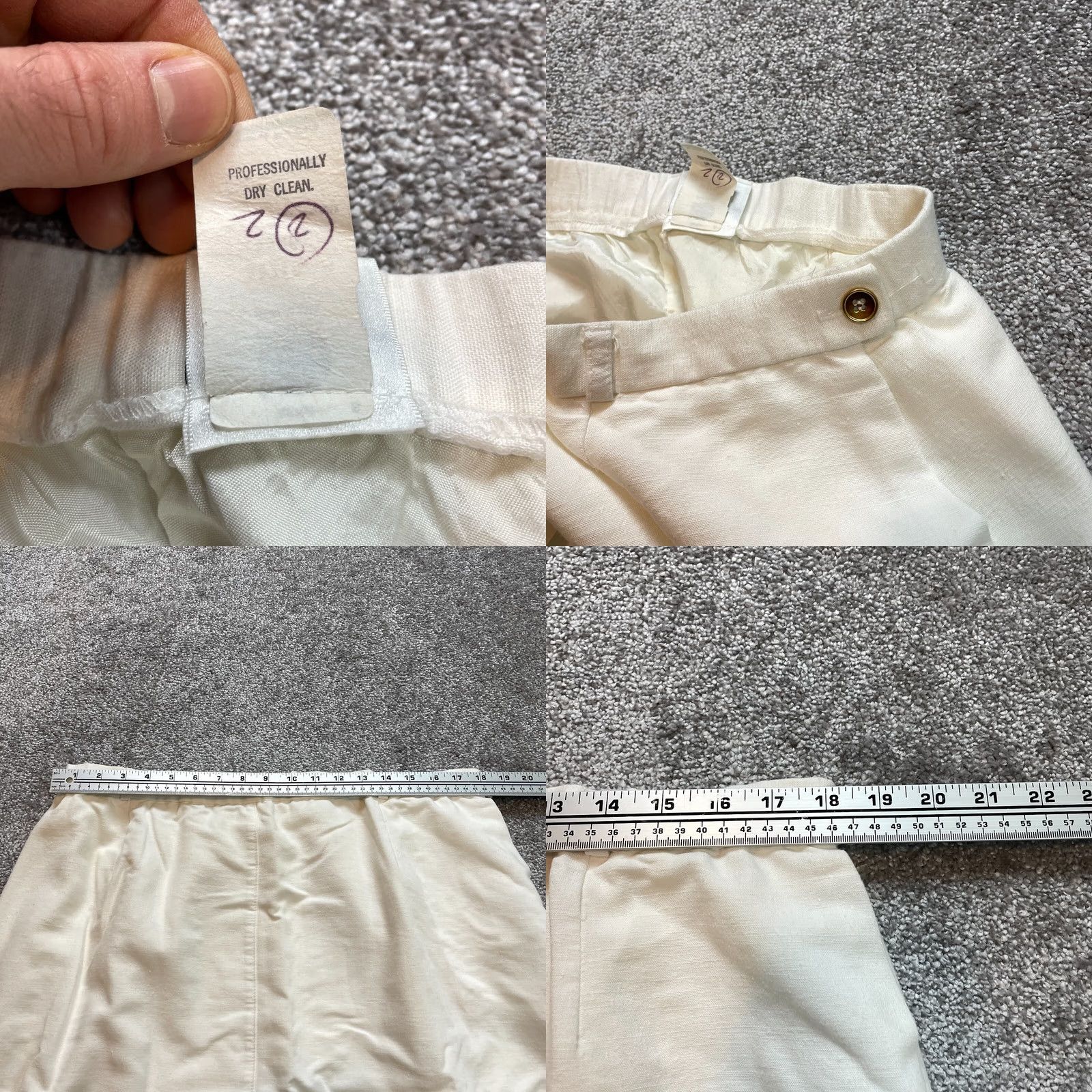 Vintage VINTAGE Koret Career A‑Line Skirt Womens 24W / 38 White Rayon Knee Length US Md. Size 42" / US 20 - 8 Thumbnail