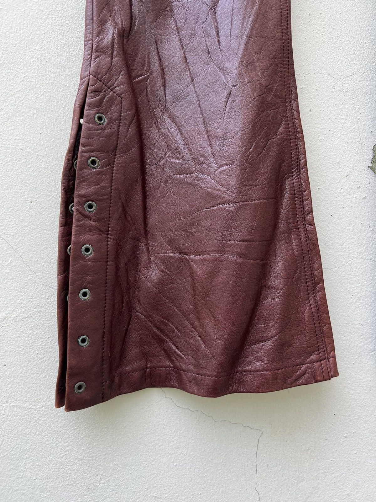 Tornado Mart Vintage Tornado Mart Patina Leather Super Flare Pant Size US 31 - 8 Thumbnail