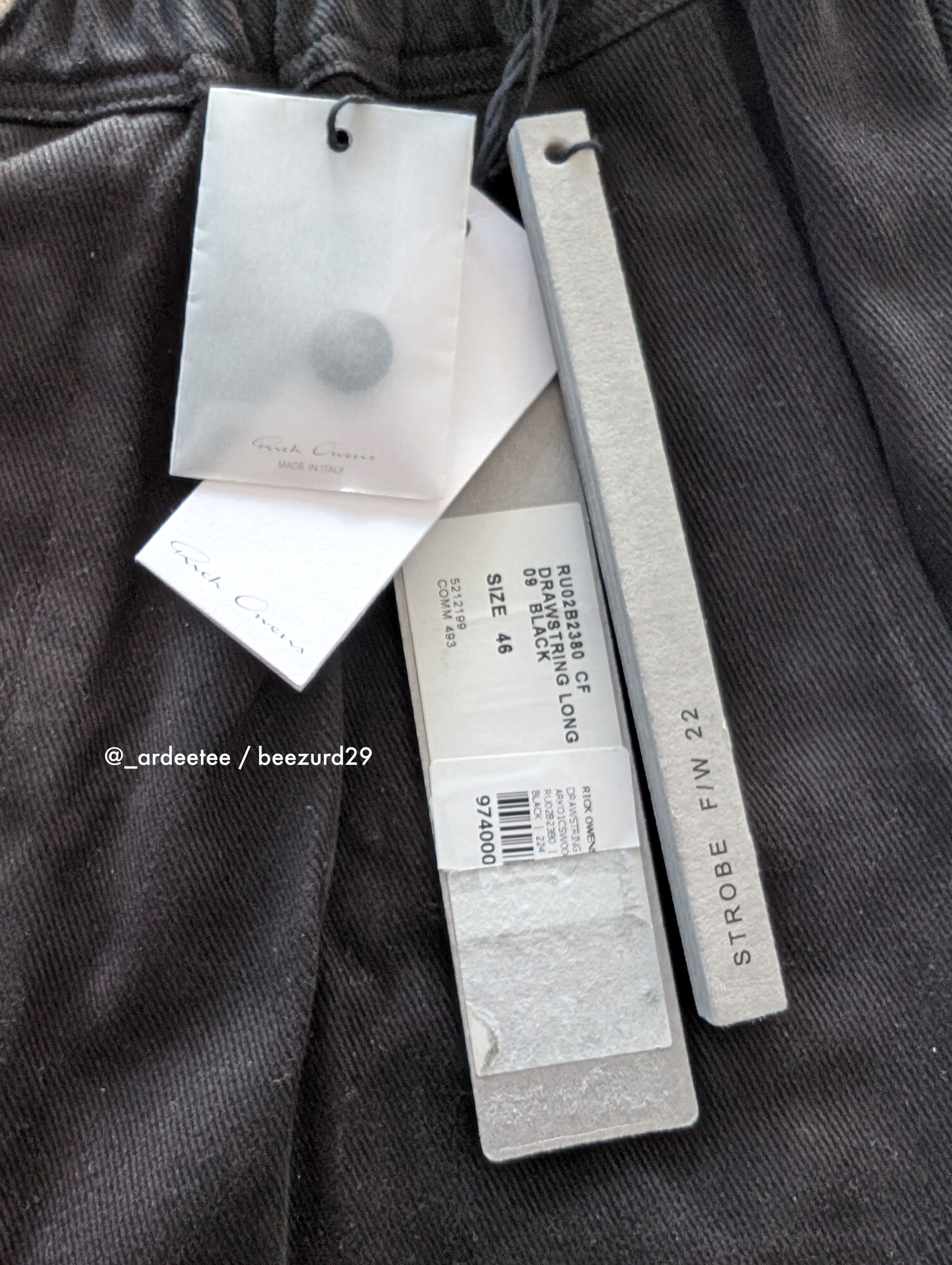 Rick Owens *NEW* TWILL FW22 DRAWSTRING DROP CROTCH PANTS 46 Size US 30 / EU 46 - 11 Thumbnail