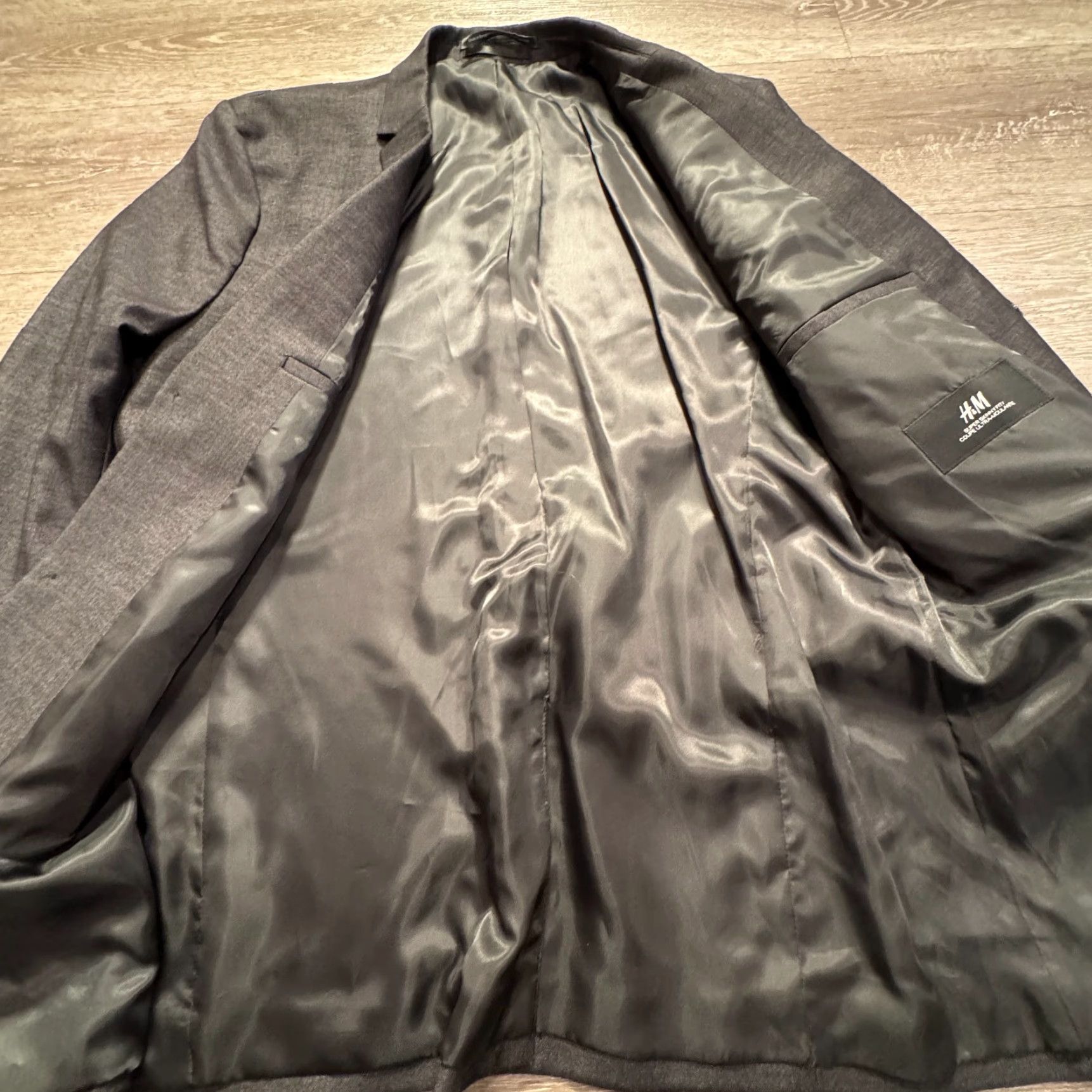 H&M H&M Sport Coat Mens 42 R Gray Heathered 2 Button Performance Blazer Jacket Adult Sport Coat Mens 42 Gray Size 42R - 3 Thumbnail