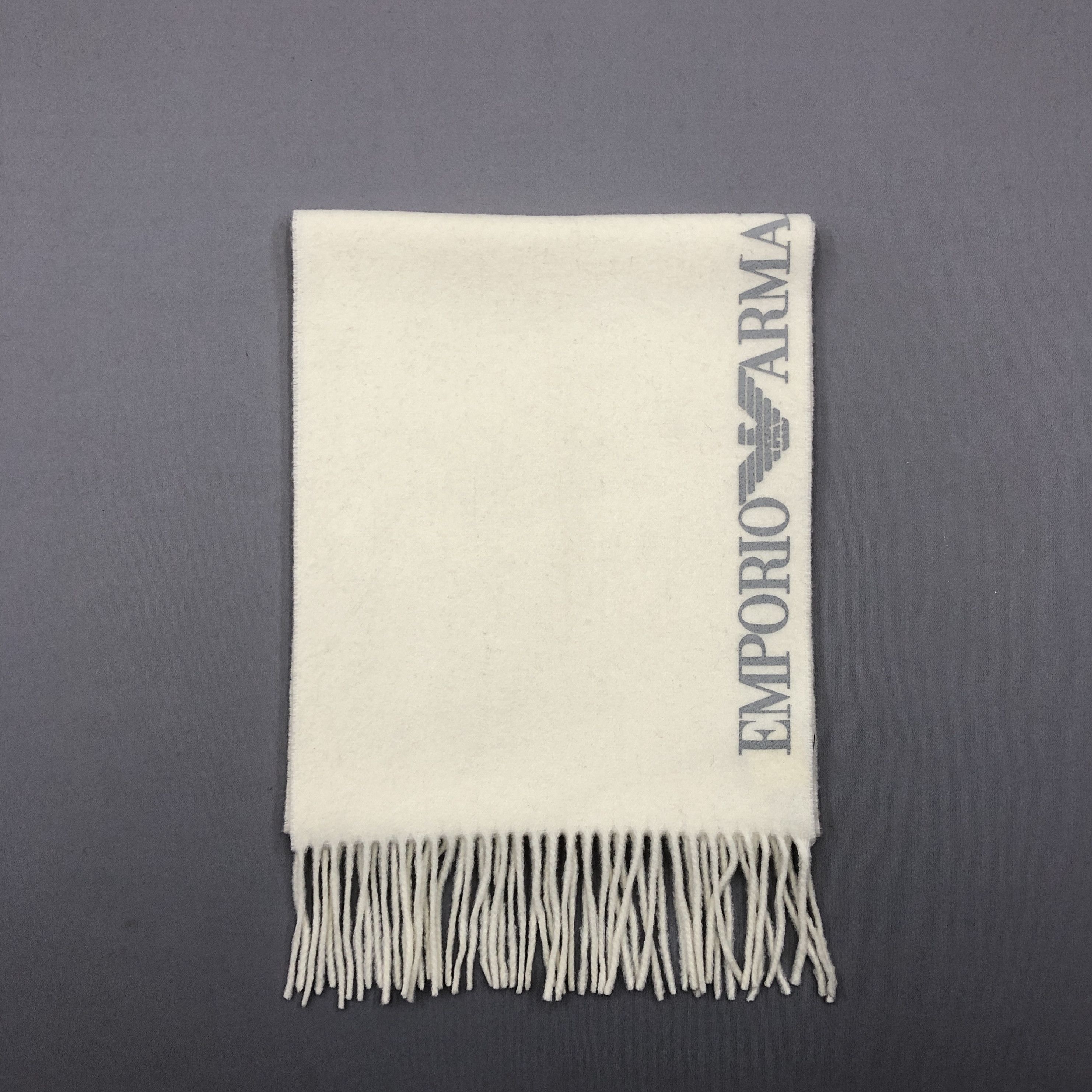 Emporio Armani × Vintage Vintage Emporio Armani Scarf Muffler Wool Cashmere Scarves Size ONE SIZE - 2 Thumbnail