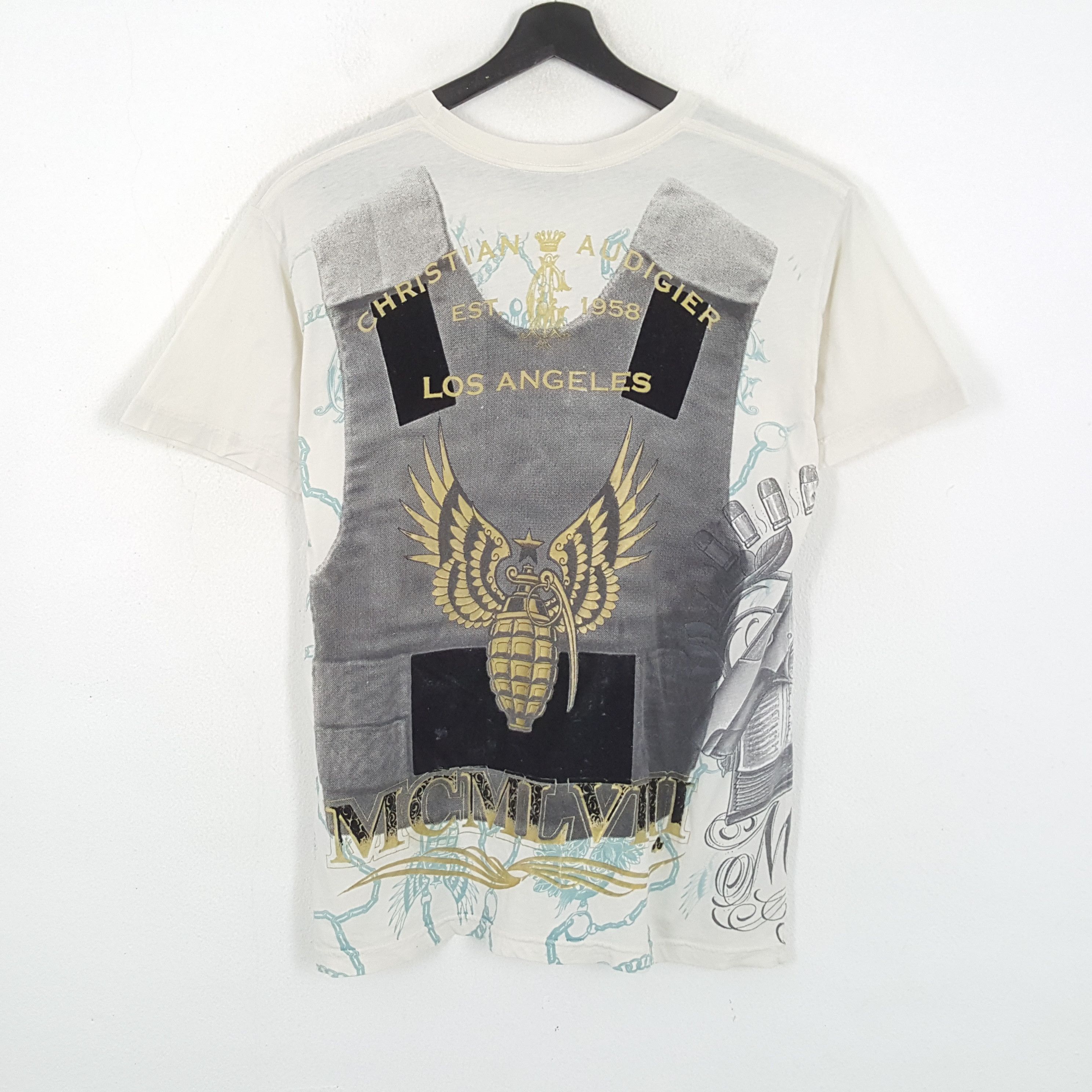 Christian Audigier × Vintage CHRISTIAN AUDIGIER Los Angeles Full Print Design Tshirt Size US L / EU 52-54 / 3 - 1 Thumbnail
