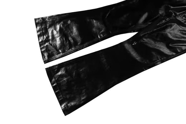 Other Utility Flared Glossy Punk Gothic Pants Size US 35 - 14 Thumbnail