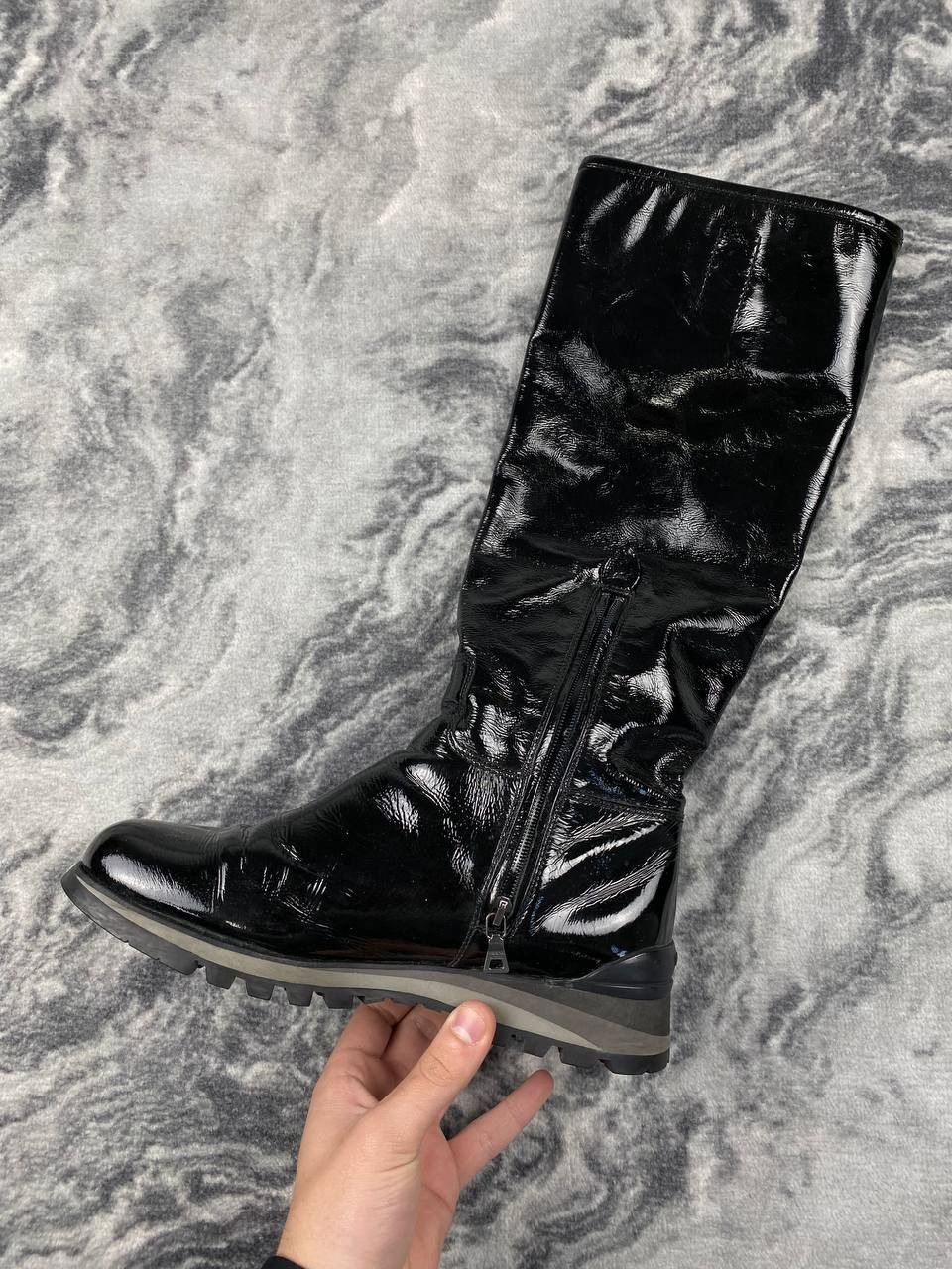 Prada Prada Patent Leather Platform Boots Women Size 37 Black Size US 7 / IT 37 - 2 Thumbnail