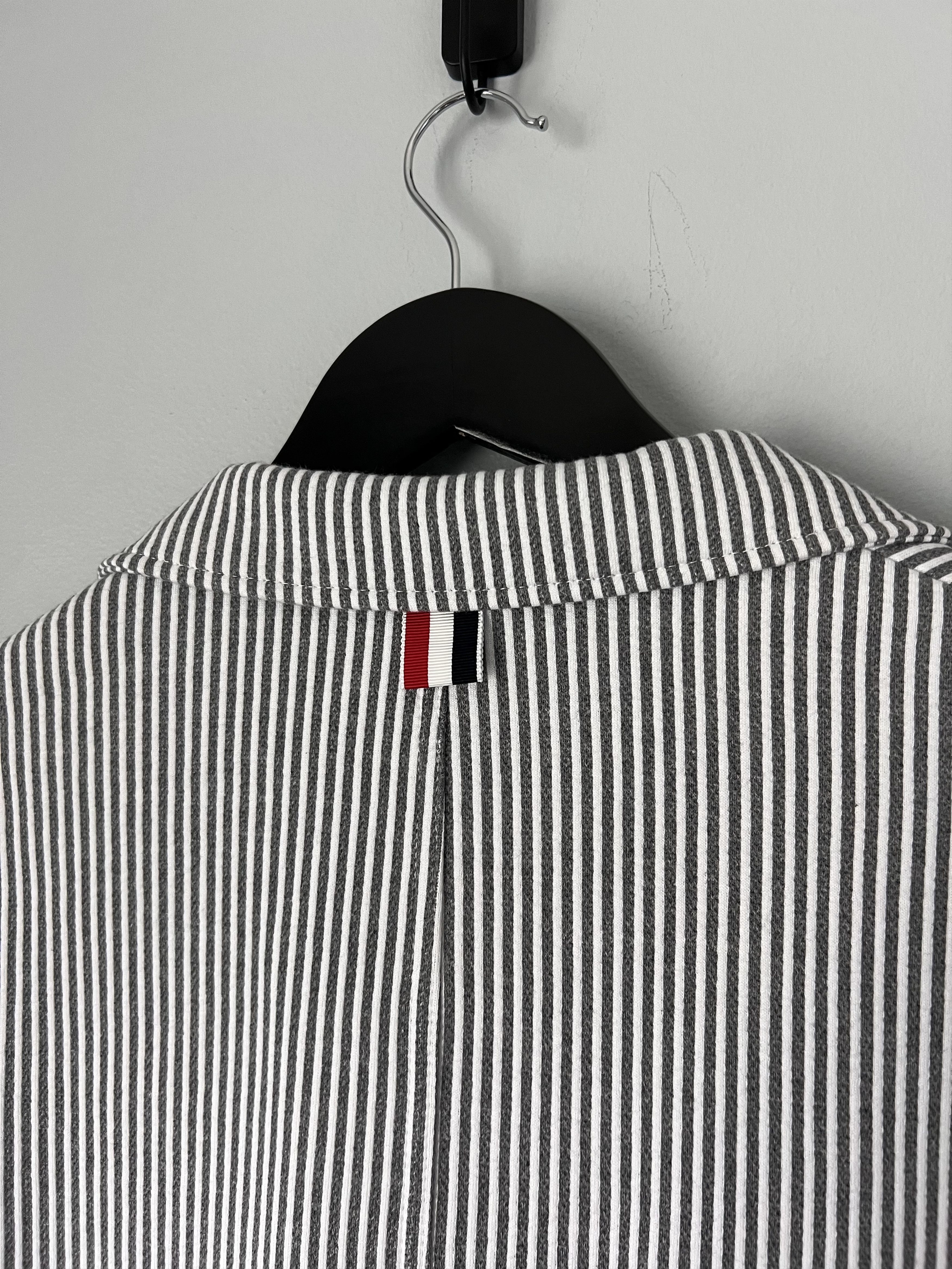 Thom Browne Thom Browne 4 Bar Seersucker Loopback Sack Jacket Size US L / EU 52-54 / 3 - 7 Thumbnail