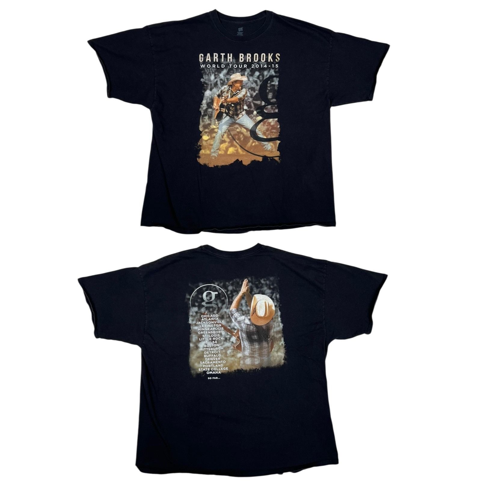 Hanes Garth Brooks T-Shirt Mens 3XL Black World Tour 2014-15 Conce Size US XXL / EU 58 / 5 - 1 Thumbnail