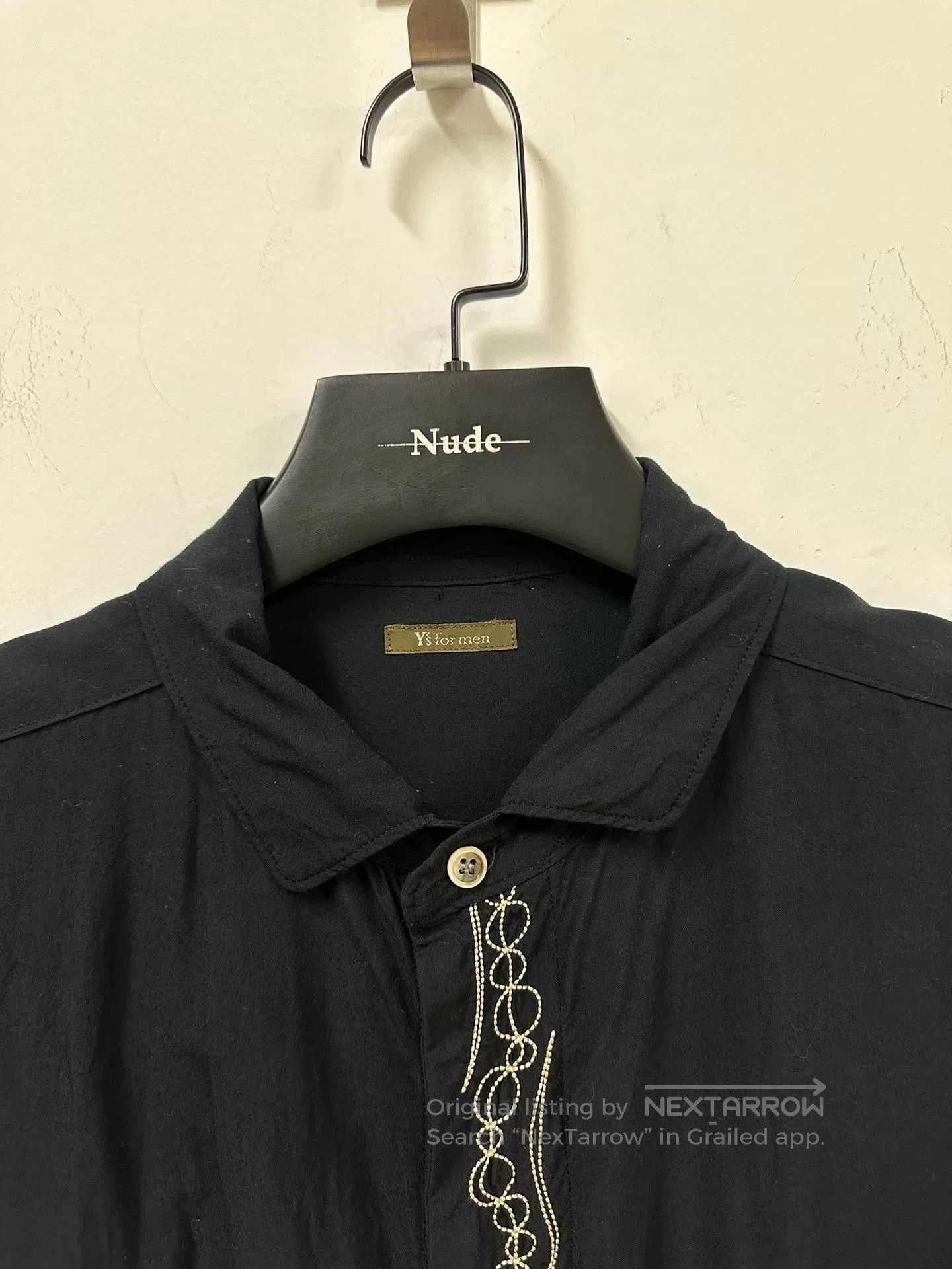 Yohji Yamamoto elegant black embroidered shirt for men. Size US XXL / EU 58 / 5 - 3 Thumbnail