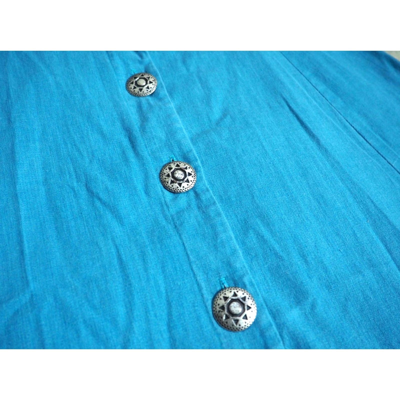 Vintage VTG 80s Miller Stockman Western Rodeo Blue 30W Concho Southwest Cowgirl Skirt Size 30" / US 8 / IT 44 - 3 Thumbnail