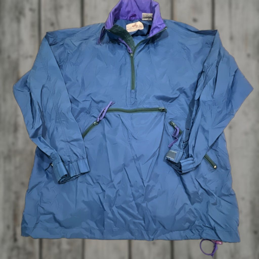 Vintage VINTAGE EMS Anorak Windbreaker Jacket Size Large Blue Nylon Outdoor 90s Mens Size US L / EU 52-54 / 3 - 1 Thumbnail