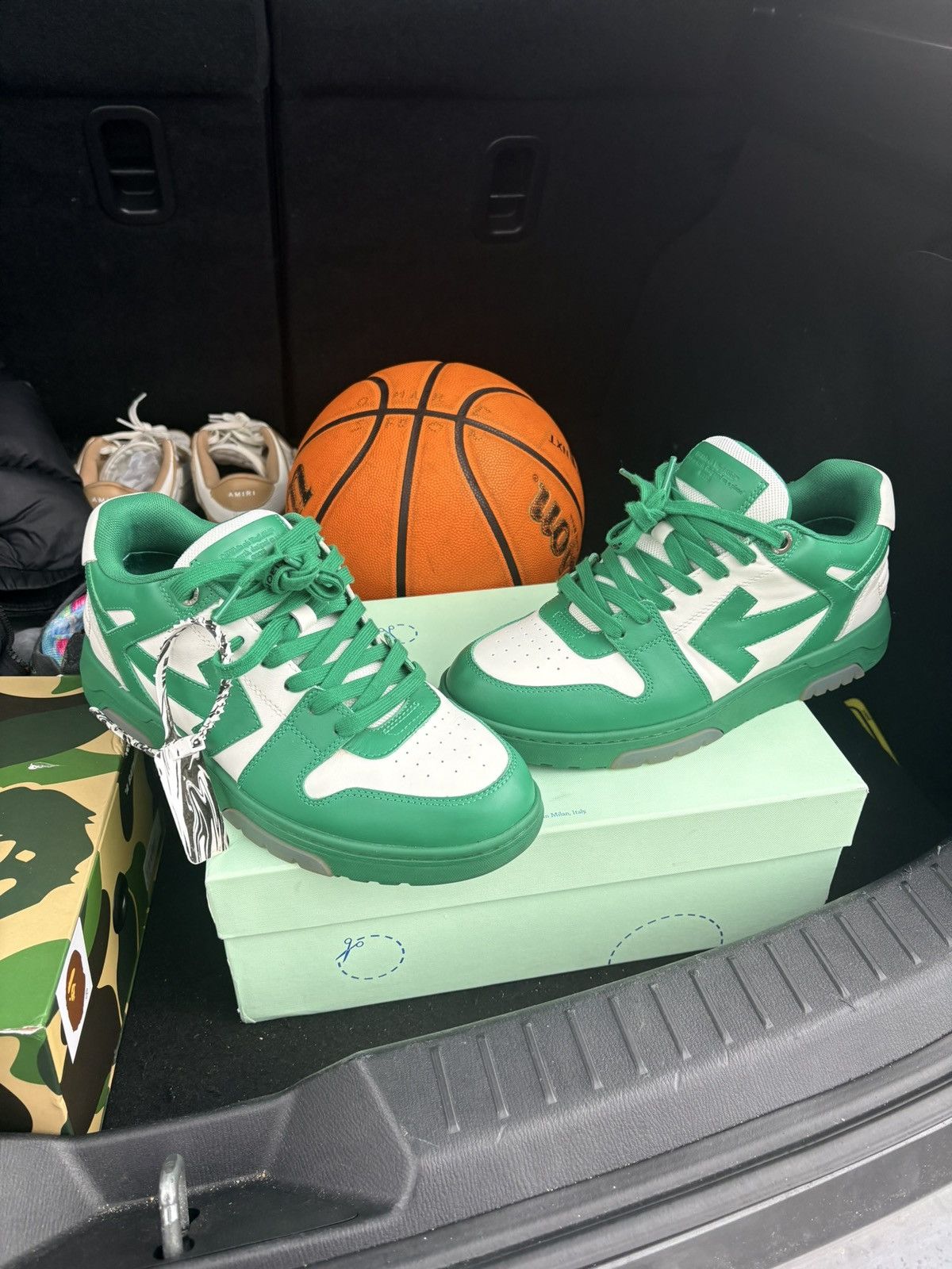 Off-White OFF-WHITE Out of Office Low Top Green Dirty White Size US 9 / EU 42 - 1 Thumbnail