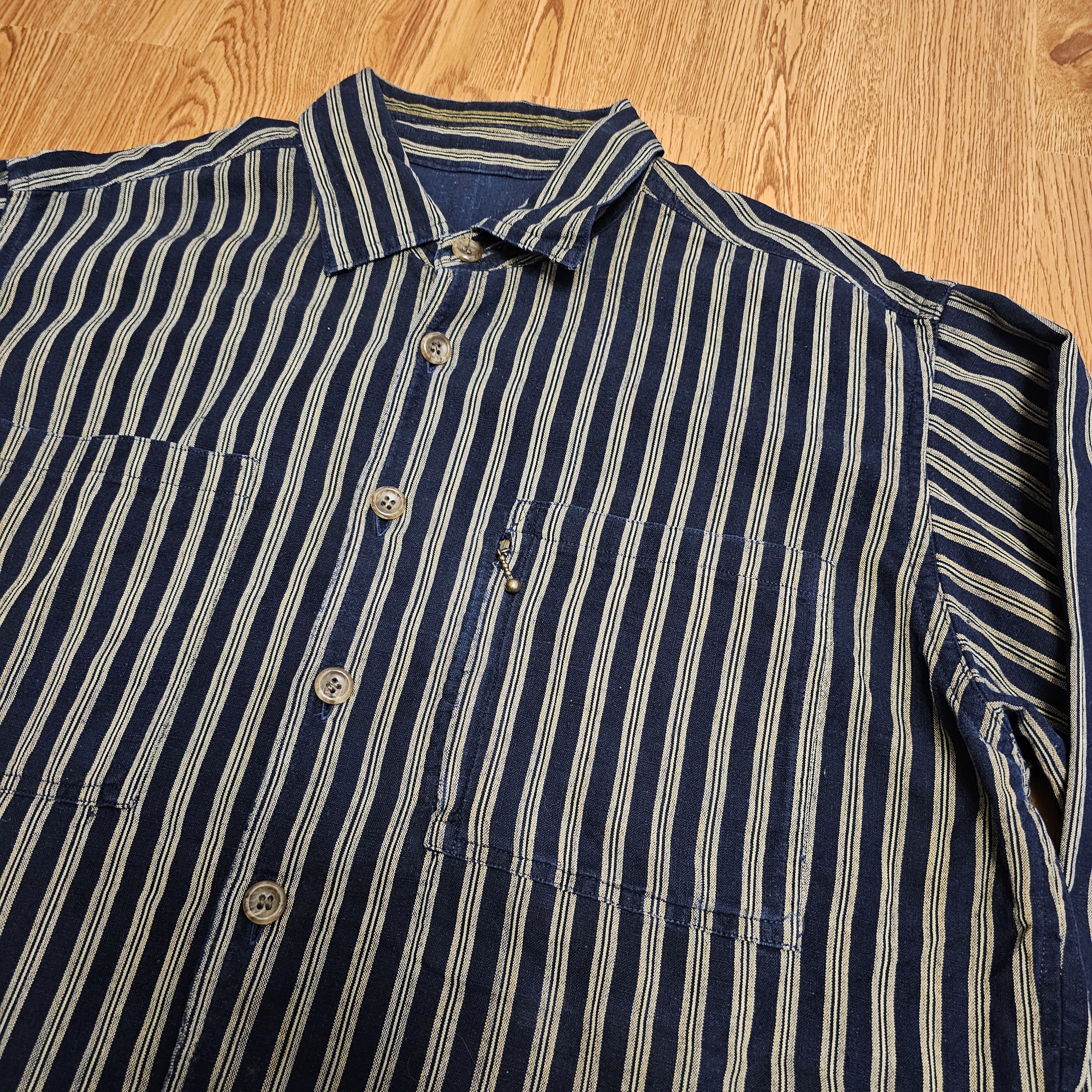 Indigo Vintage Indigo Five Pocket Stripes Button Shirt Size US M / EU 48-50 / 2 - 2 Thumbnail