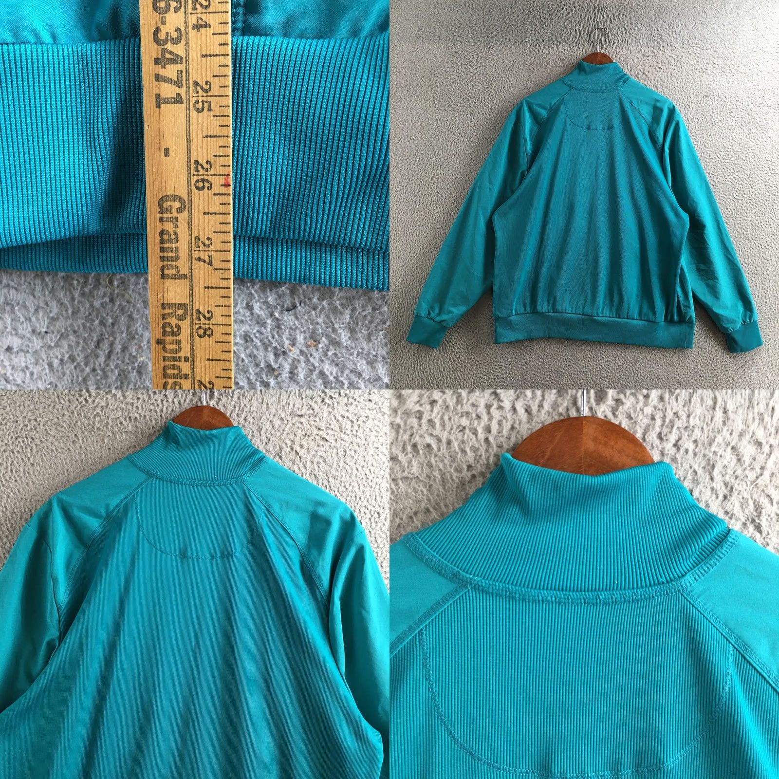 Cherokee Cherokee Track Jacket Womens 3XL Teal Long Sleeve Mock Neck Full Zip Jacket Size XXL / US 16-18 / IT 52-54 - 8 Thumbnail