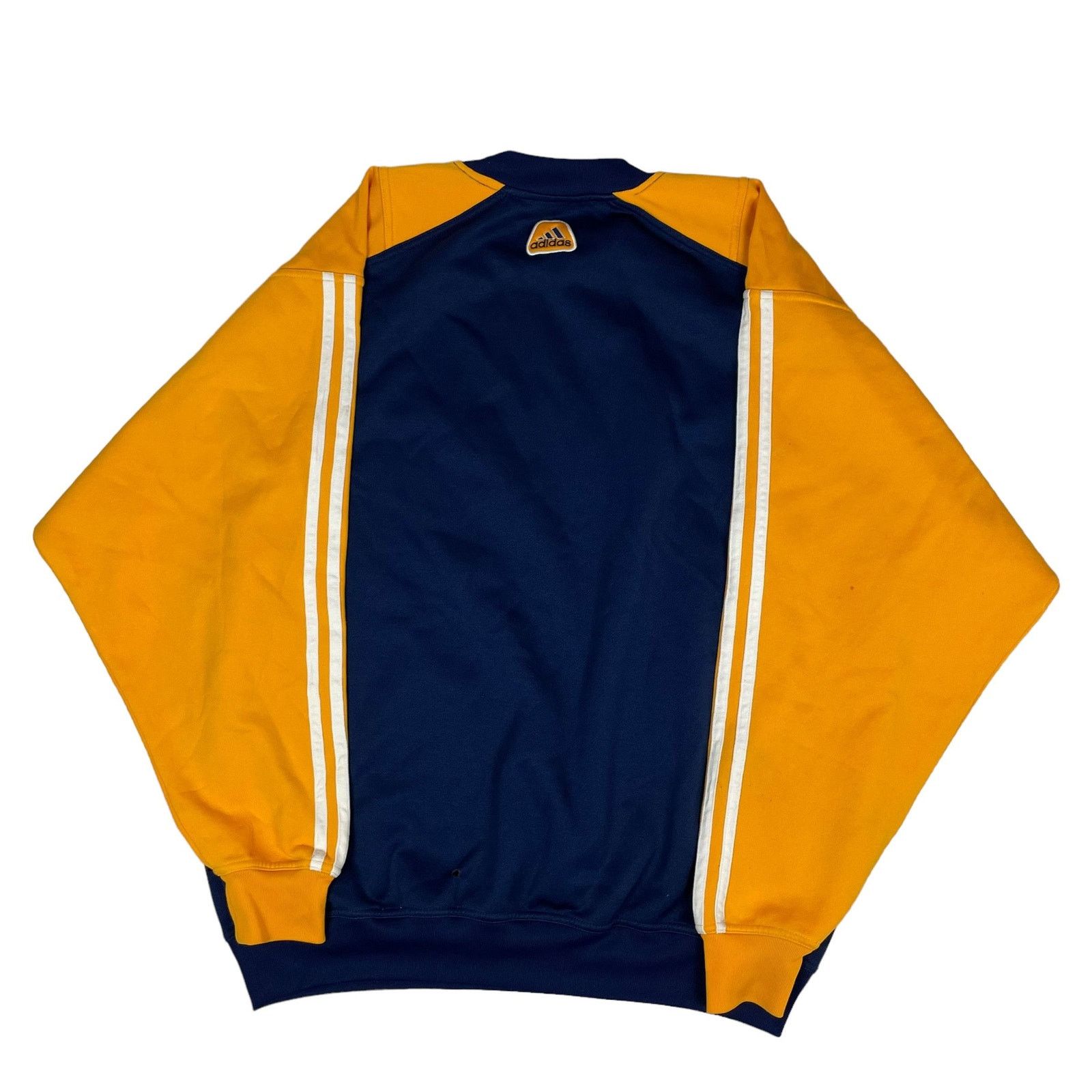 Adidas × Vintage Vintage Adidas Men's Navy Yellow Pullover Sweatshirt Large Size US L / EU 52-54 / 3 - 6 Thumbnail