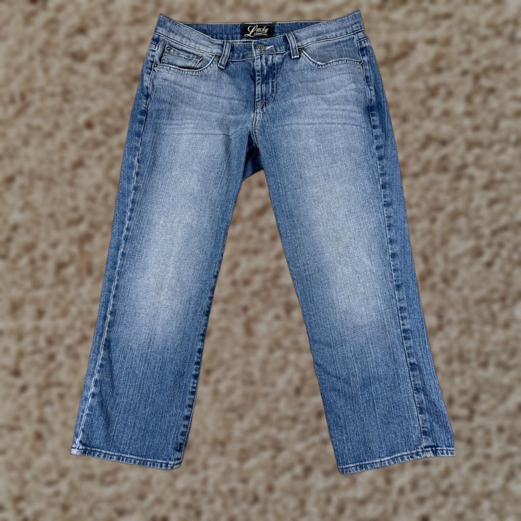 Lucky Brand Lucky Brand Jeans Pants Womens 6 Blue Denim Cropped 30x22 90s Designer 5-Pocket Denim Regular Womens Size 28" / US 6 / IT 42 - 1 Thumbnail