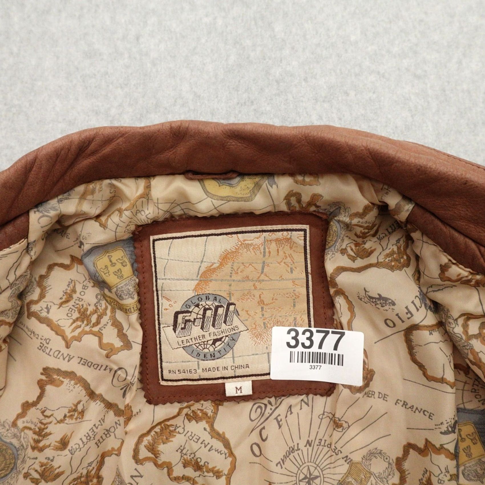 G-III Vintage Global Identity GIII Leather Bomber Aviator Jacket Brown Medium (22X25) Size US M / EU 48-50 / 2 - 4 Thumbnail
