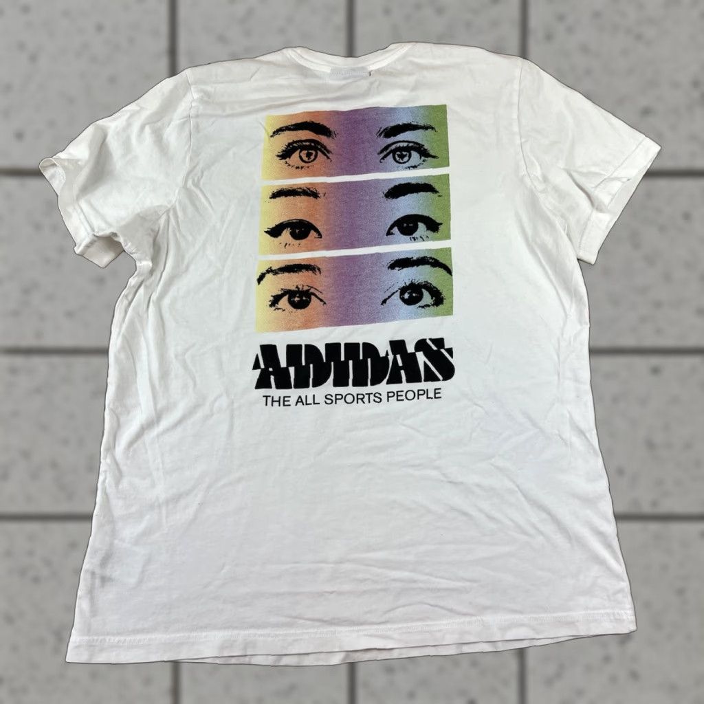 Adidas Adidas The All Sports People White T Shirt XL Men White Sports Eyes Graphic Shirt Size US XL / EU 56 / 4 - 1 Thumbnail
