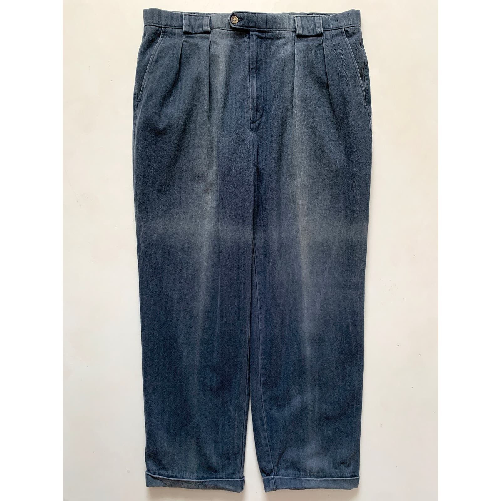 image of Haggar x Unsound Rags 1990S Sun-Faded Baggy Twill Trousers in Blue, Men's (Size 36)