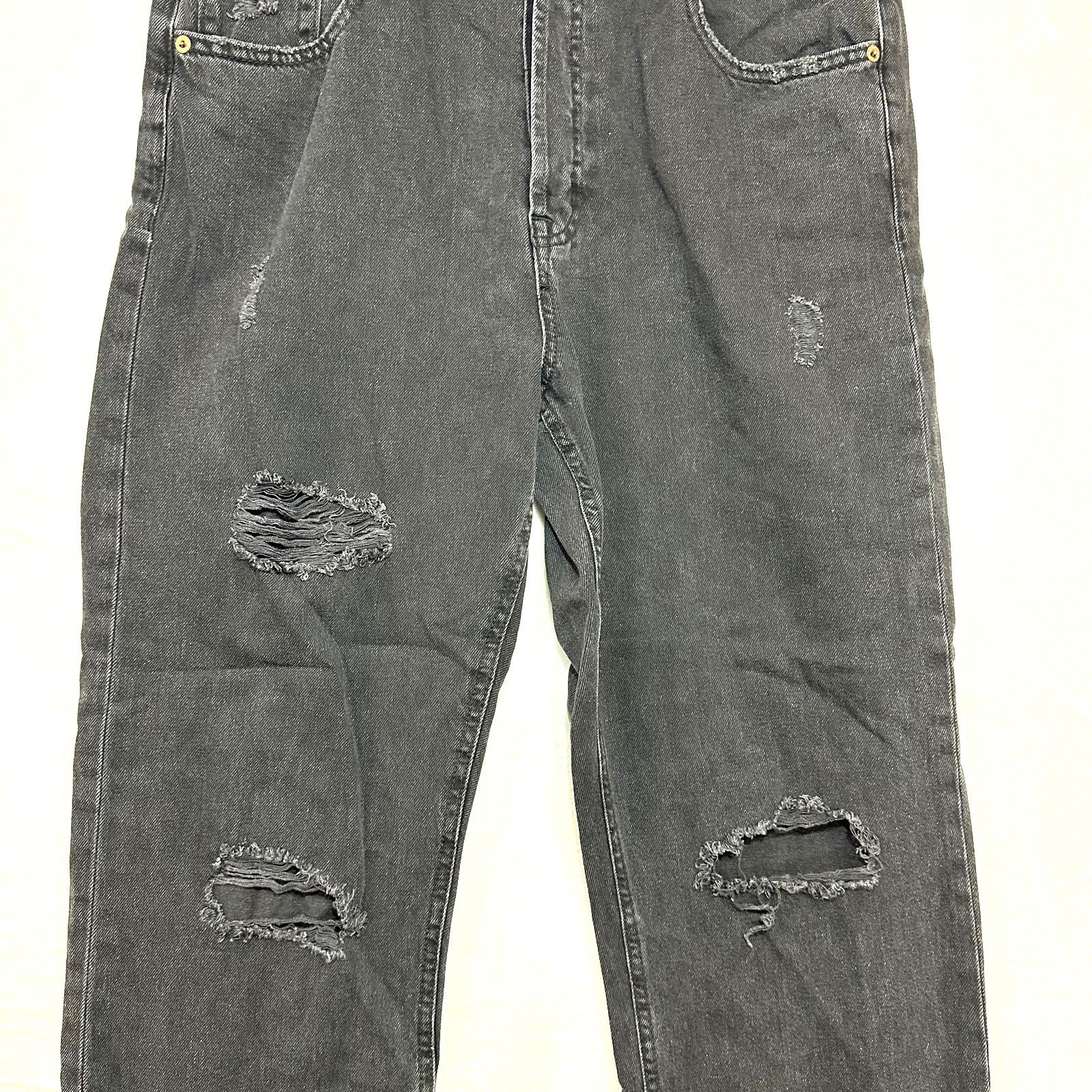 Aeropostale Aeropostale 12 90s Baggy Distressed Black Jeans Punk Grunge Size 34" / US 12 / IT 48 - 3 Thumbnail