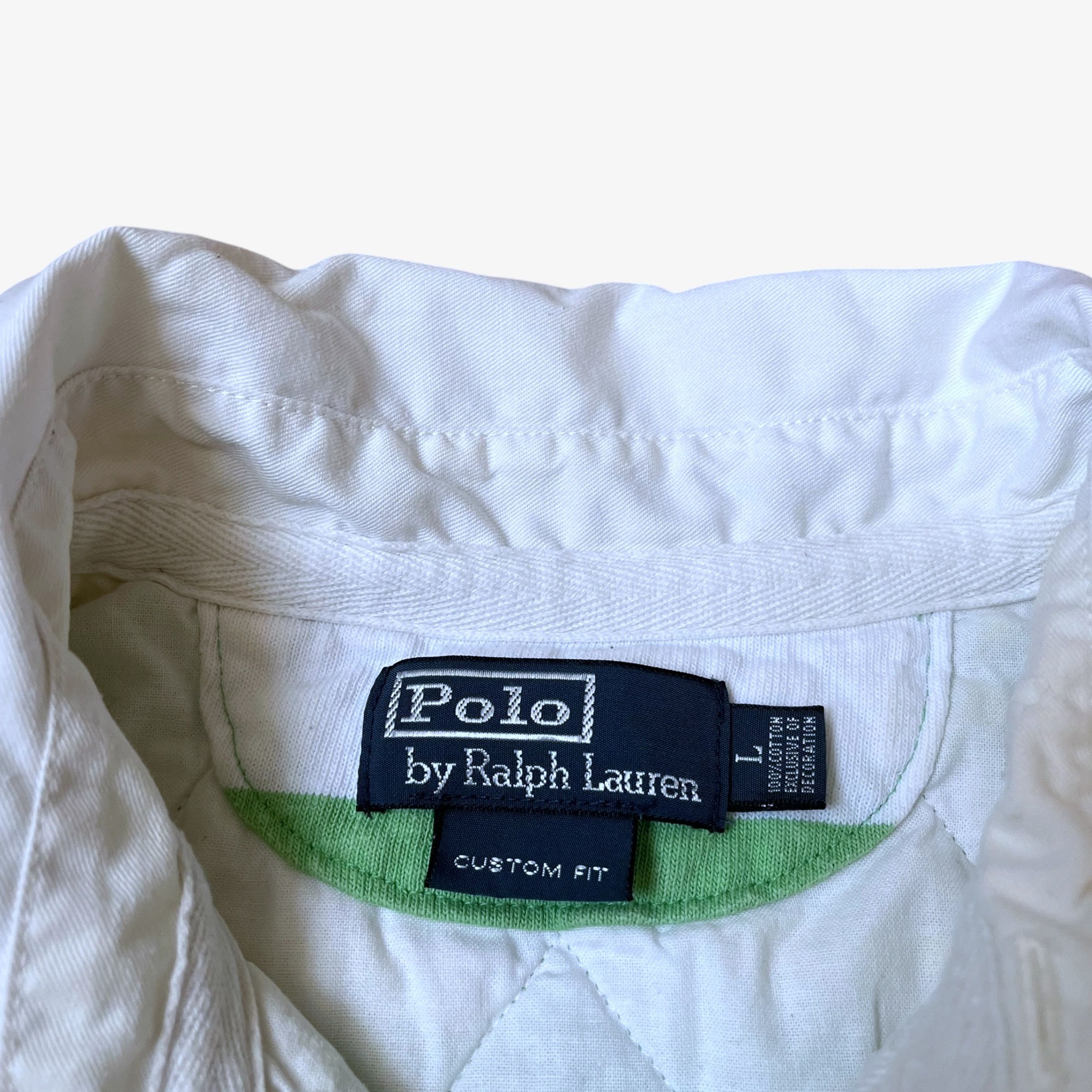 Ralph Lauren Vintage 90s Polo Ralph Lauren Green Striped Rugby Shirt Size US L / EU 52-54 / 3 - 2 Thumbnail