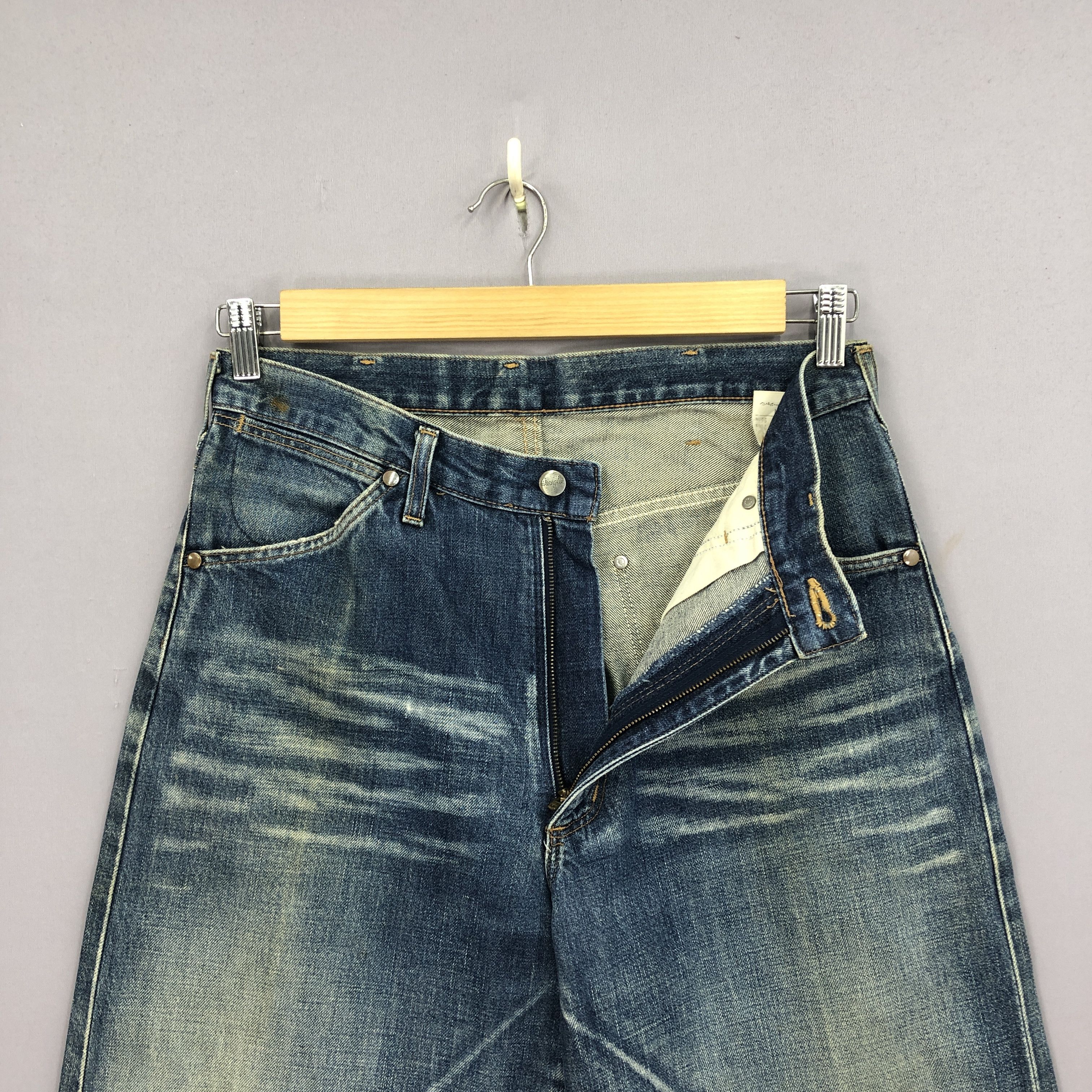 Wrangler Vintage Wrangler Selvedge Jeans Faded Ripped Denim GF30245 Size US 30 / EU 46 - 6 Thumbnail