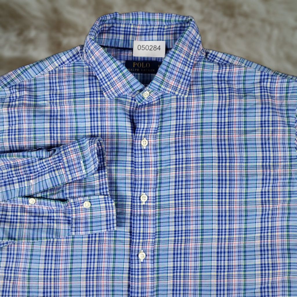 Ralph Lauren Ralph Lauren Shirt Mens XL Blue Plaid Pony Button-Up Long Sleeve Size US XL / EU 56 / 4 - 1 Thumbnail