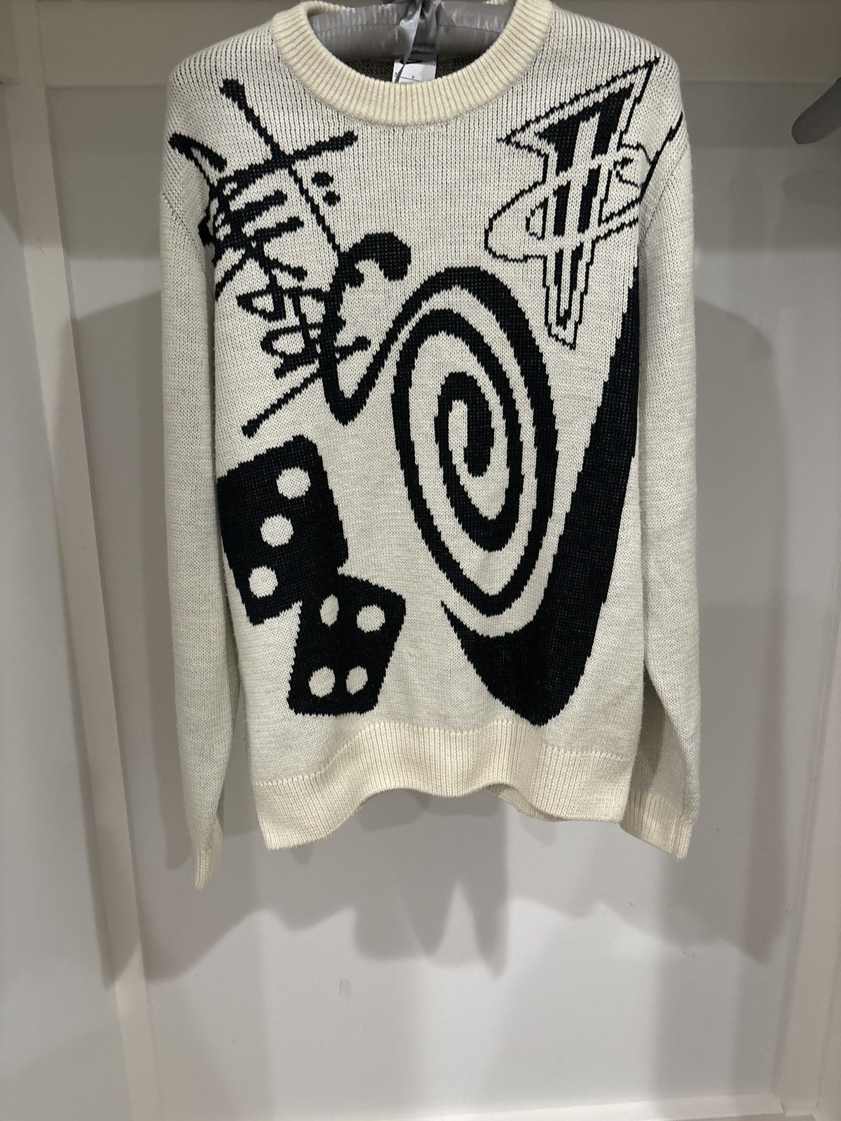 image of Nike x Stussy Knit Sweater in Beige, Men's (Size Small)