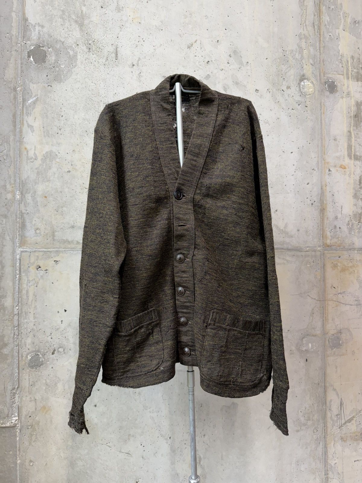 Vintage 30s 40s Thrashed Wool Cardigan Sweater ERD Grunge Size US M / EU 48-50 / 2 - 1 Thumbnail