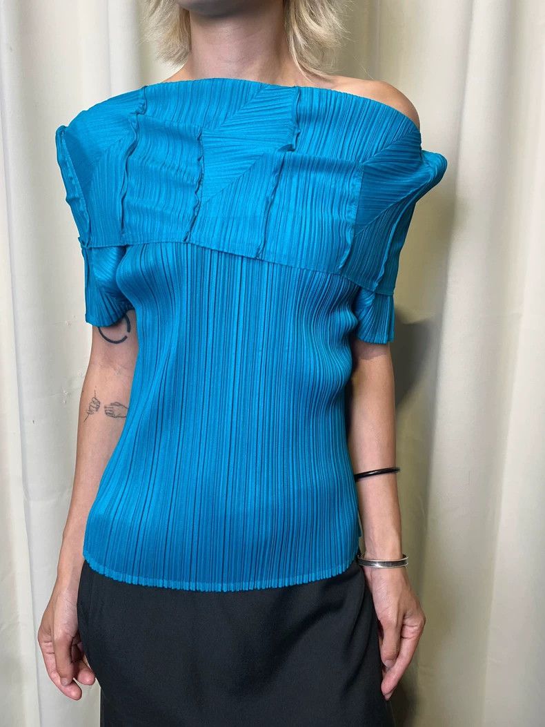 Issey Miyake Issey Miyake size:3 A medieval lake water blue pleated flo Size XS / US 0-2 / IT 36-38 - 4 Thumbnail
