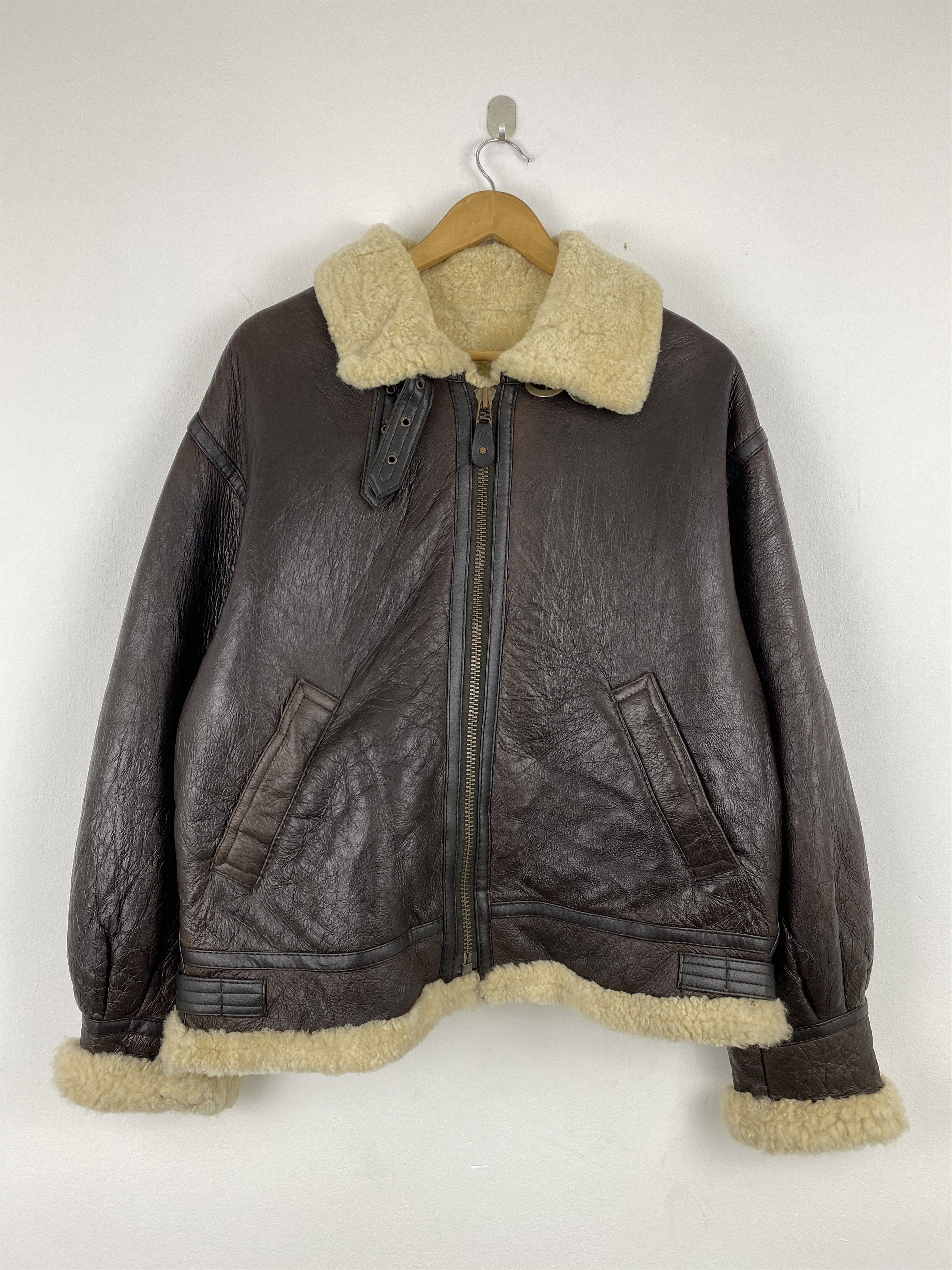 Leather Rare Military Air Force US Army B3 Shearling Jacket JZ0005 Size US M / EU 48-50 / 2 - 1 Thumbnail
