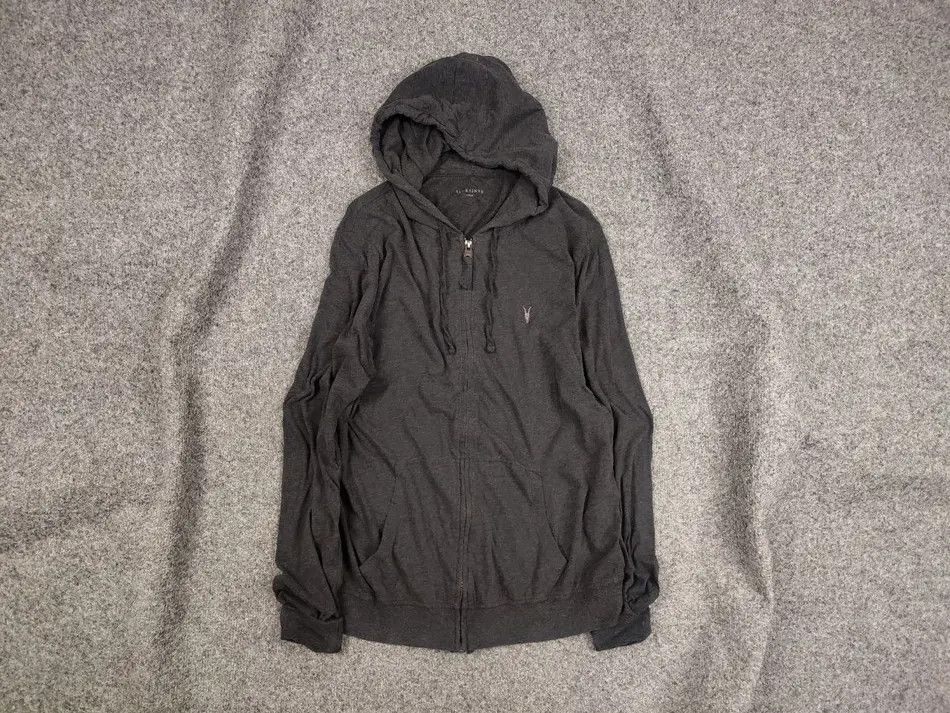 Allsaints Allsaints Brace Dark Gray Full Zip Light Hoodie Size US L / EU 52-54 / 3 - 1 Thumbnail