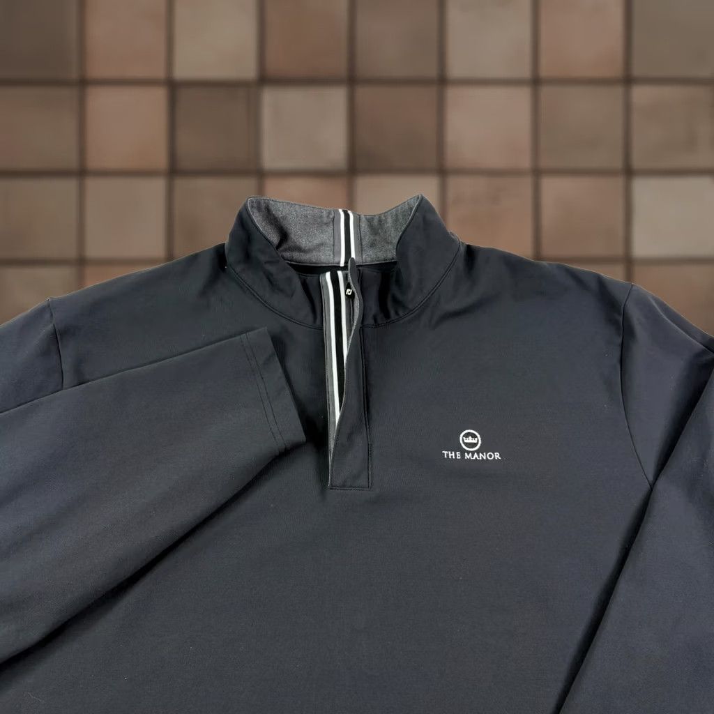 Footjoy FootJoy Mens 2XL Black Stretch Jersey 1/4 Zip Golf Pullover The Manor Shirt Casual Pullover Weather: Activewear, Golf Size US XXL / EU 58 / 5 - 1 Thumbnail