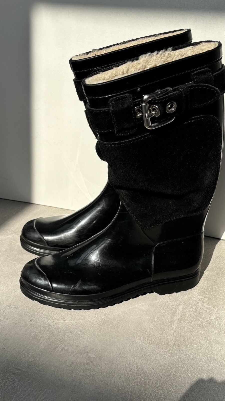 Dolce & Gabbana Dolce & Gabbana D&G Rubber Rain Boots Gumboots Suede Size US 9 / IT 39 - 2 Thumbnail