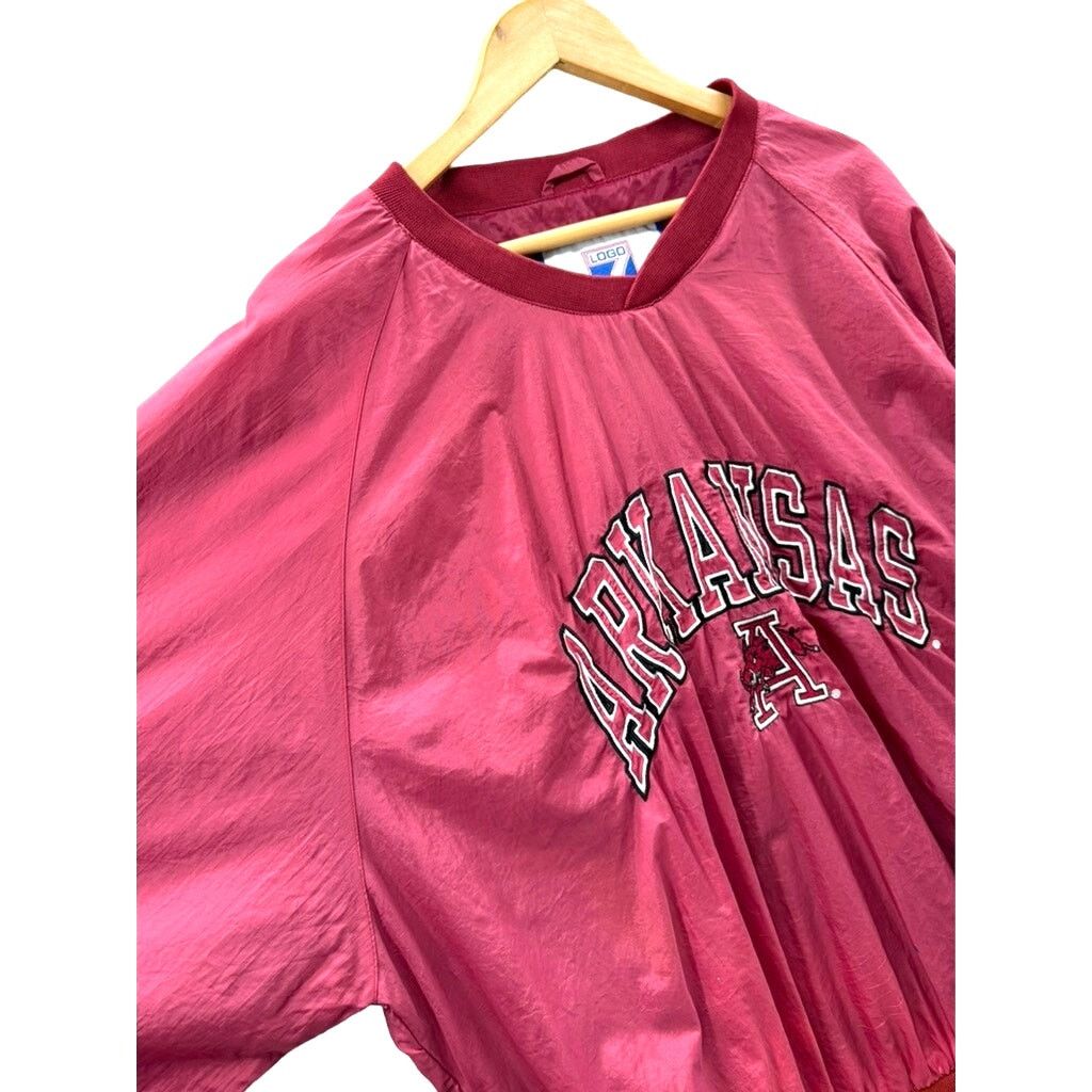 Logo 7 × Vintage 1990's Logo 7 Arkansas Univ. Distressed Pullover Windbreaker Size US XL / EU 56 / 4 - 4 Thumbnail