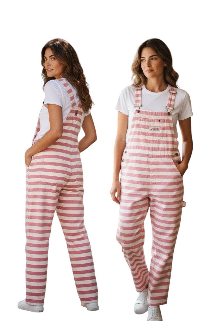 Ministry Of Supply Candy Stripper Pink Prisoners Stripe Overalls Japan Harajuku Size 30" / US 8 / IT 44 - 4 Thumbnail