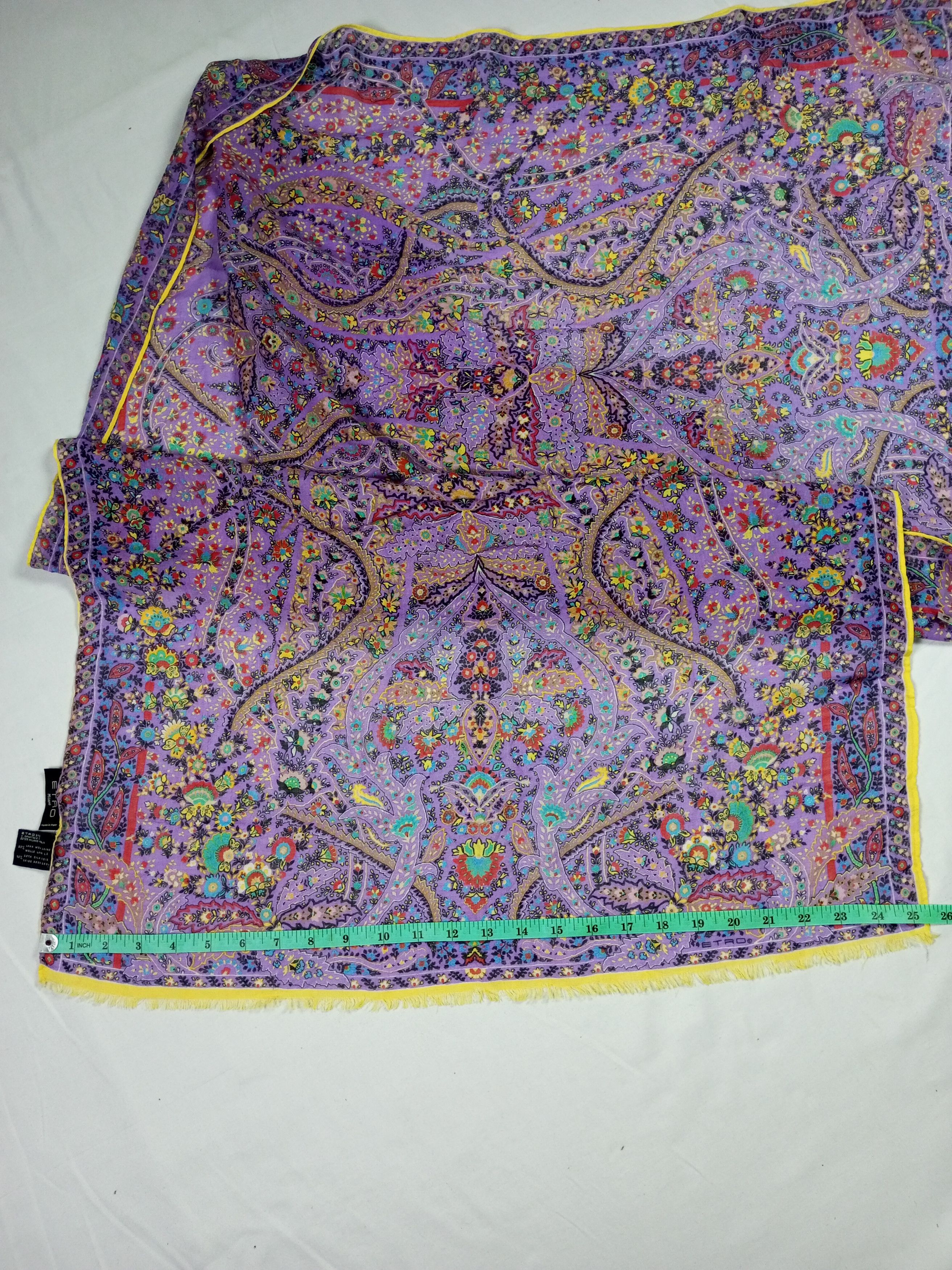 Etro × Vintage Etro Milano 50% Woll 50% Silk Scarf Size ONE SIZE - 8 Thumbnail
