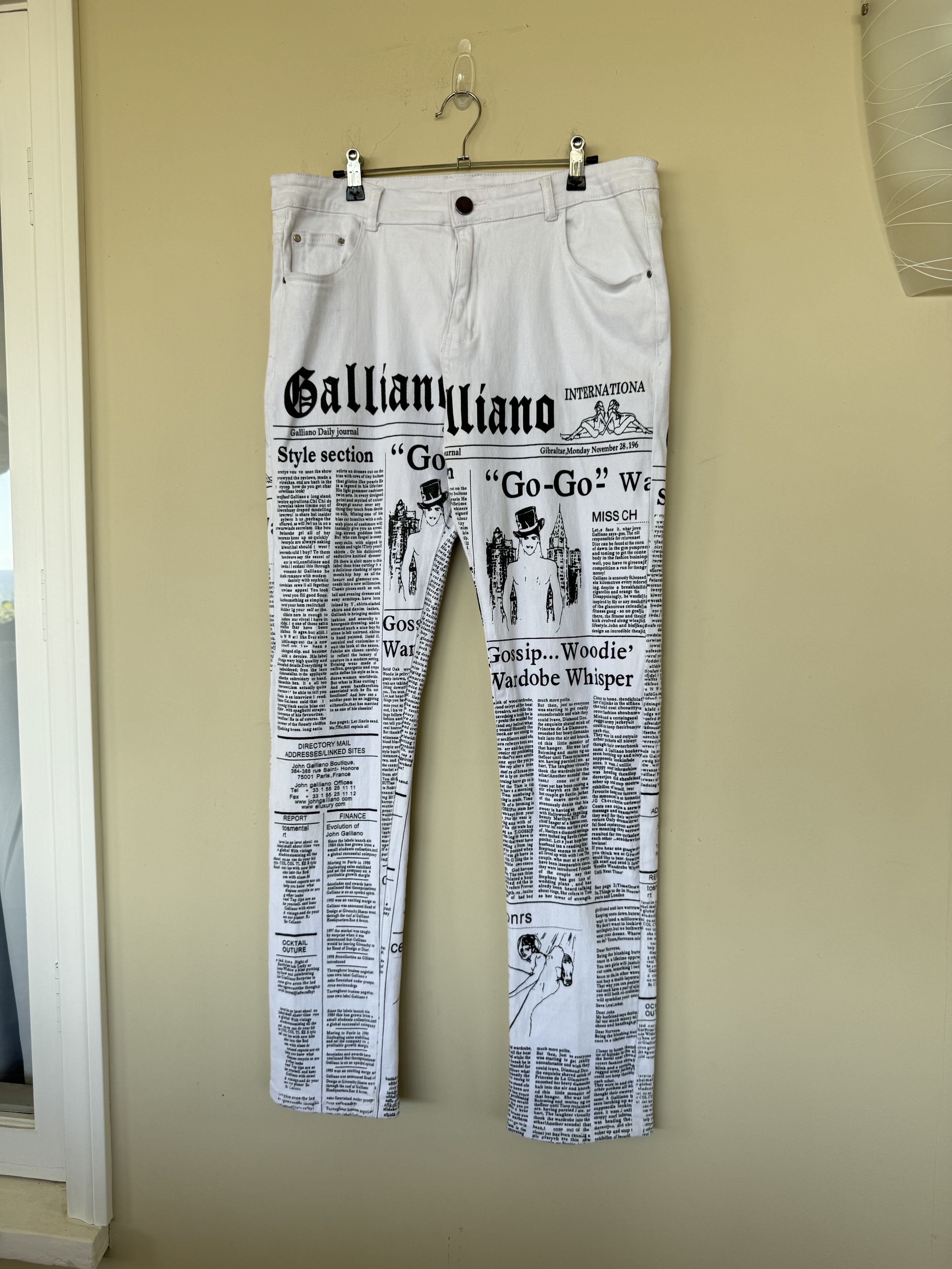 John Galliano Newspaper Denim