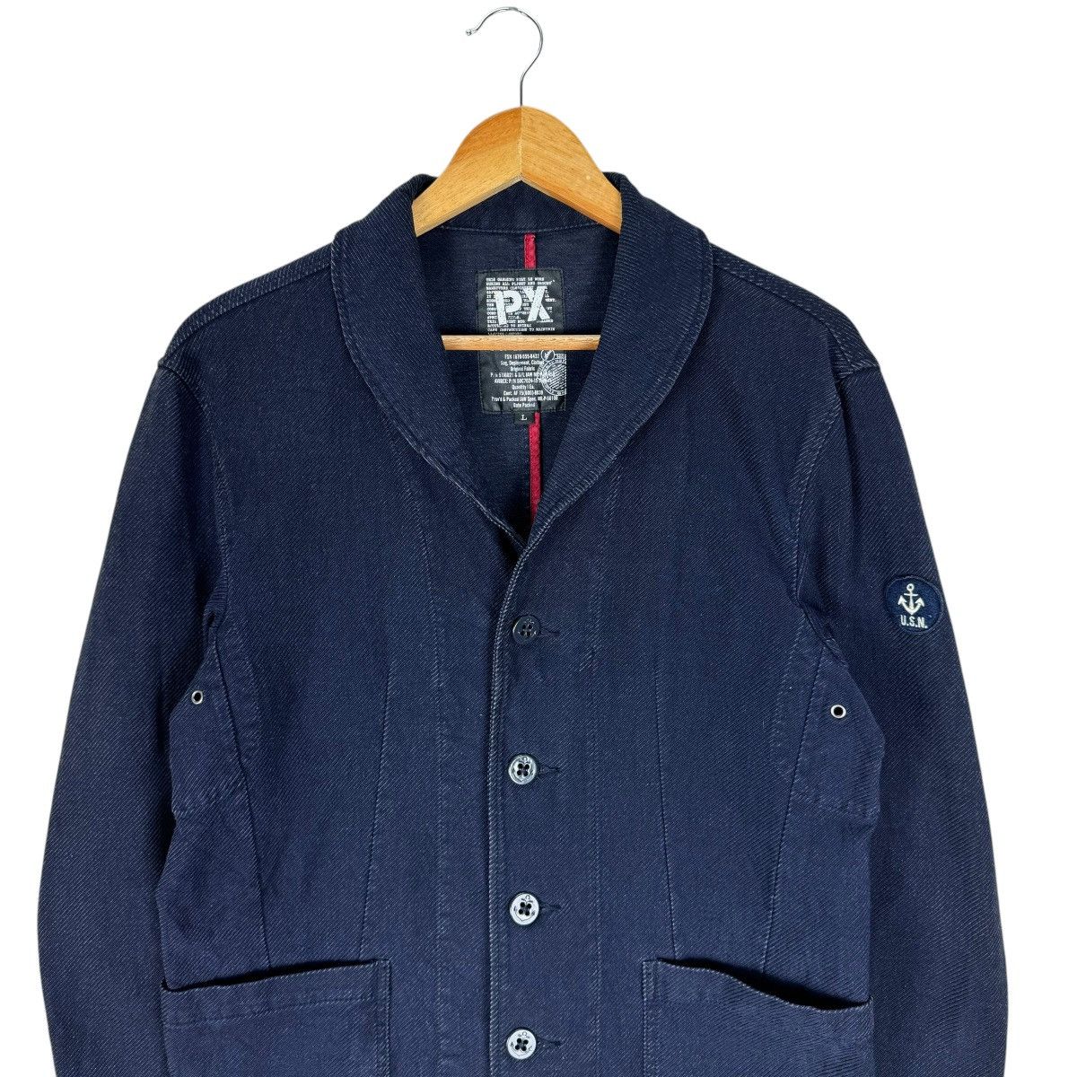Avirex ⚡️AVIREX USN SHAWL COLLAR REPRO CHORE JACKET Size US L / EU 52-54 / 3 - 3 Thumbnail